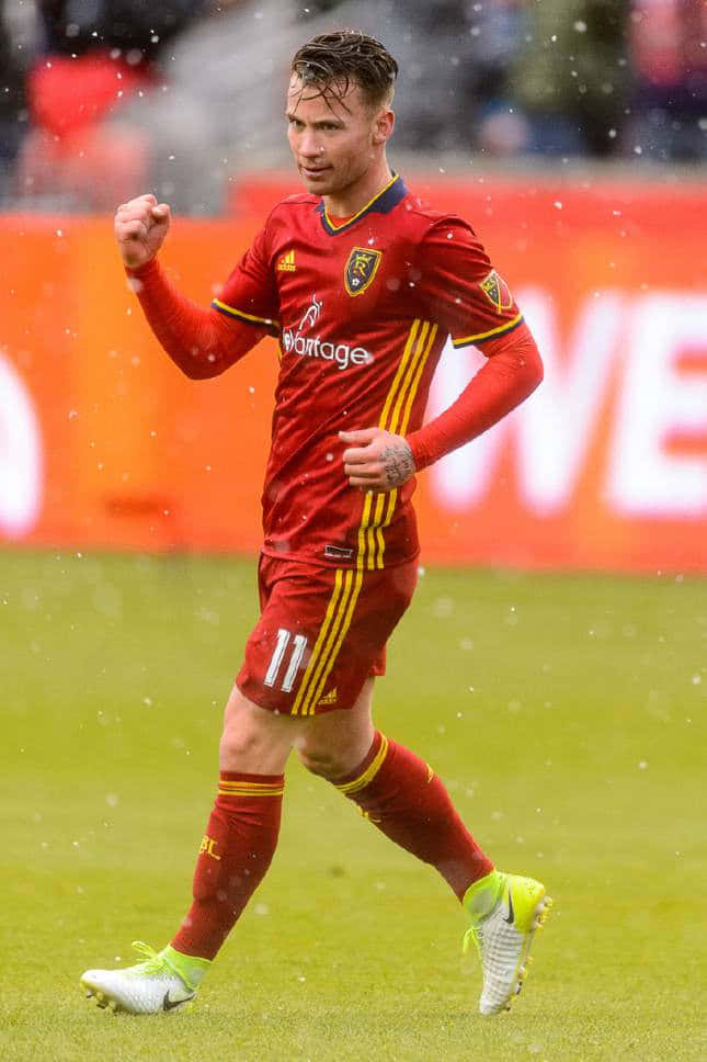 Albert Rusnak Celebrates First Goal Background