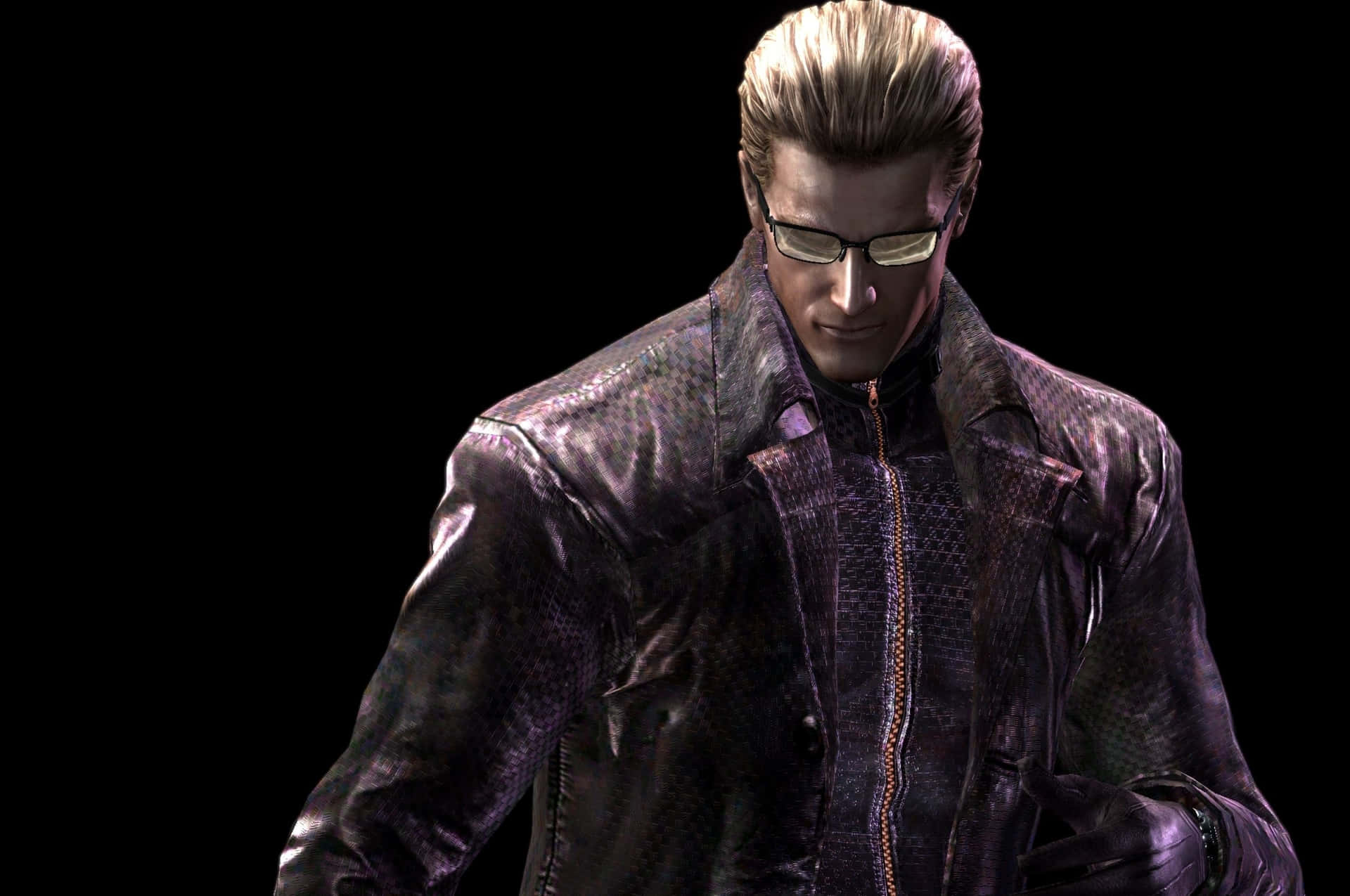 Albert Wesker In Intense Action Background