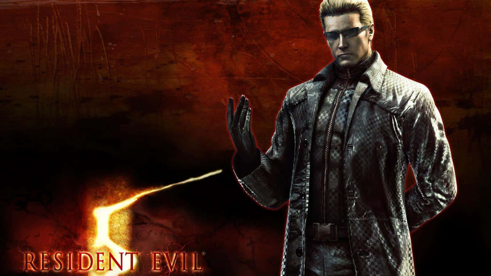 Albert Wesker Posing In Dark Background Background