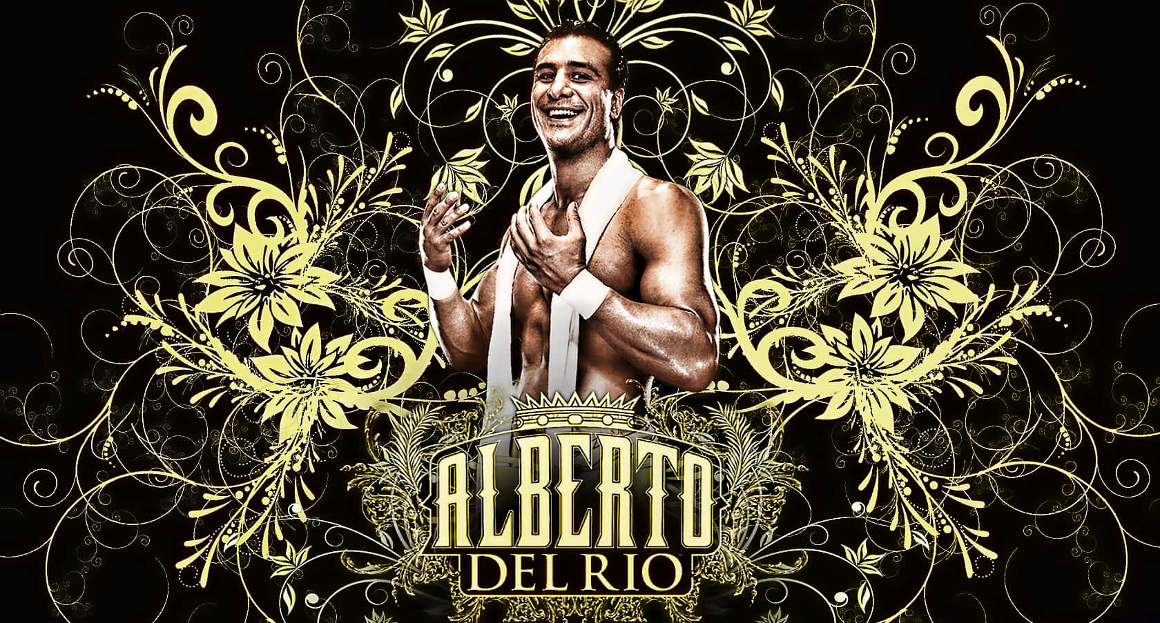 Alberto Del Rio Gold Flower Poster