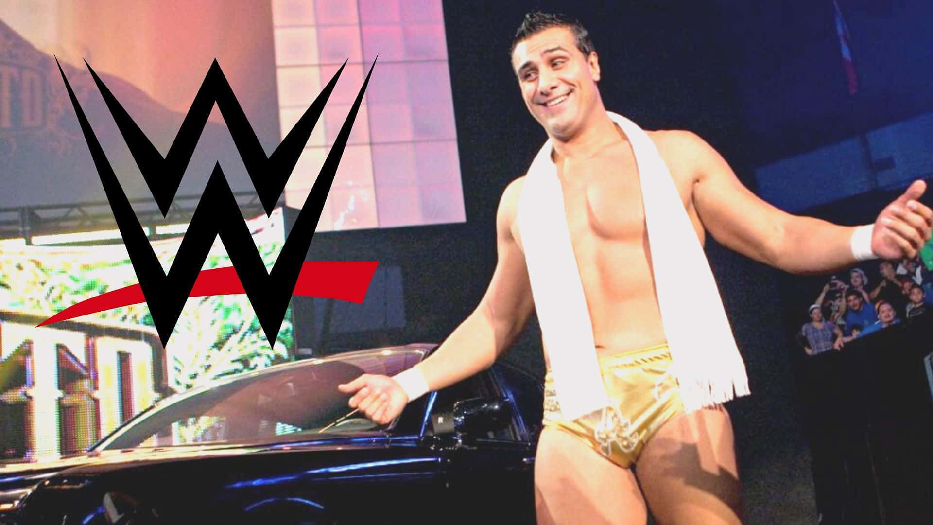 Alberto Del Rio With Wwe Logo Background
