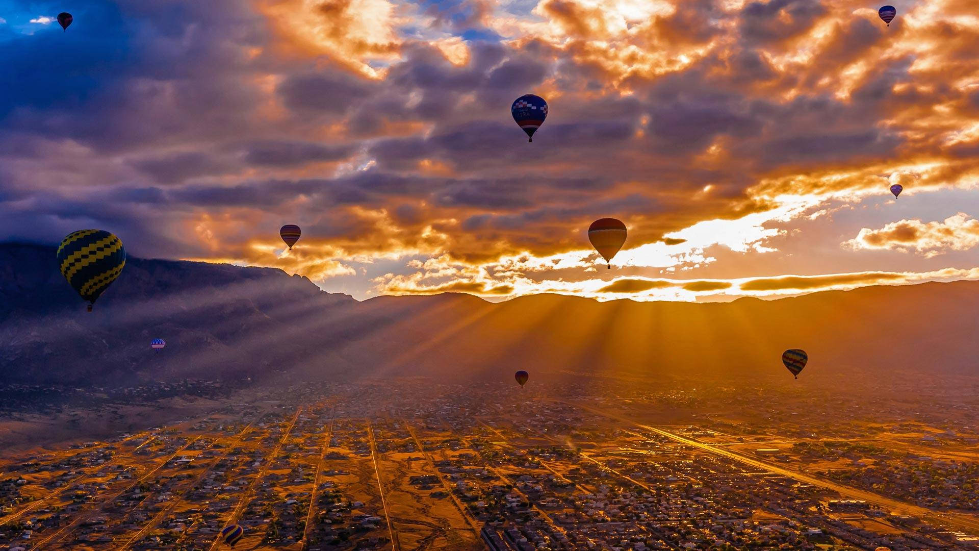 Albuquerque International Balloon Fiesta Sunset Background