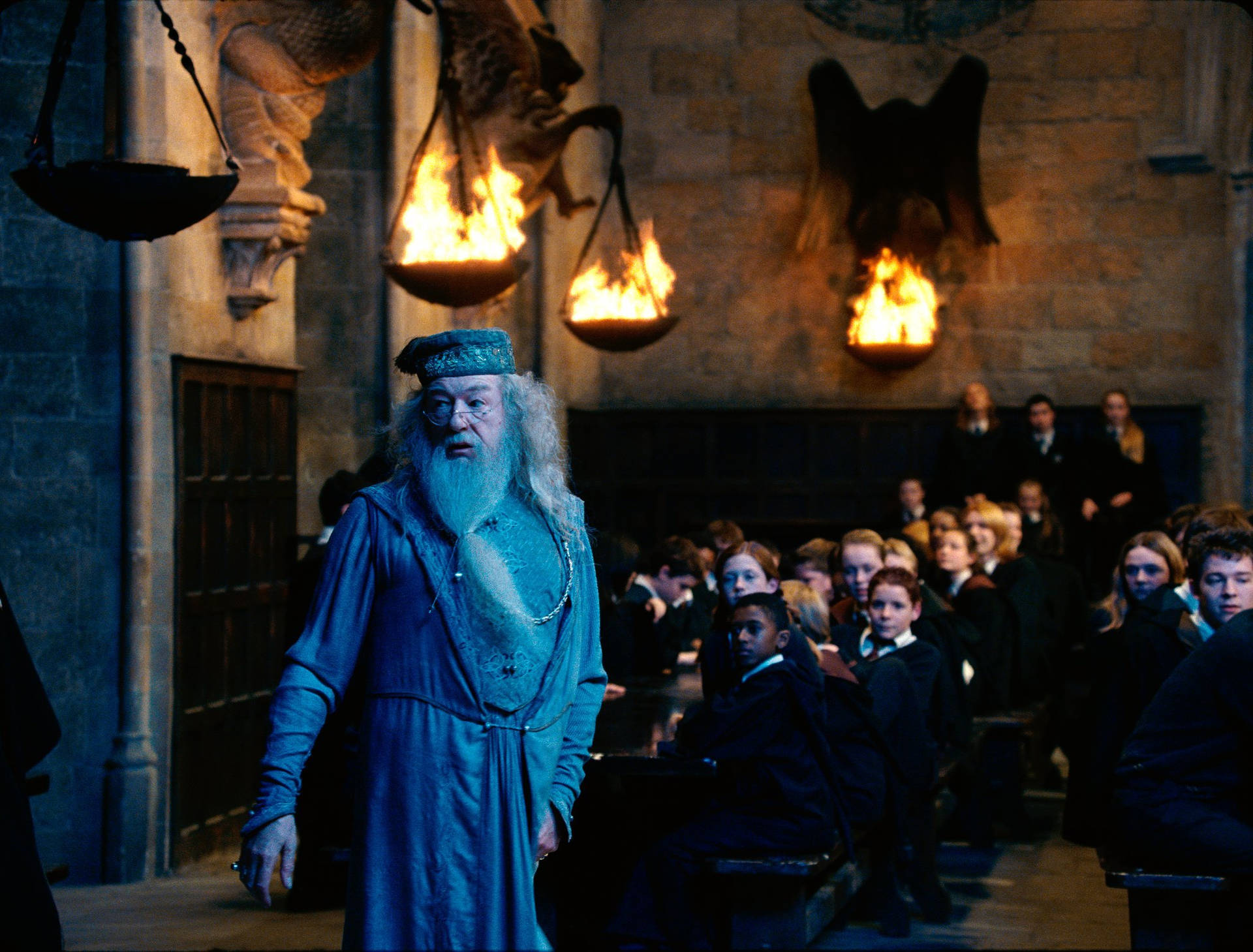 Albus Dumbledore In Turquoise Outfit Background