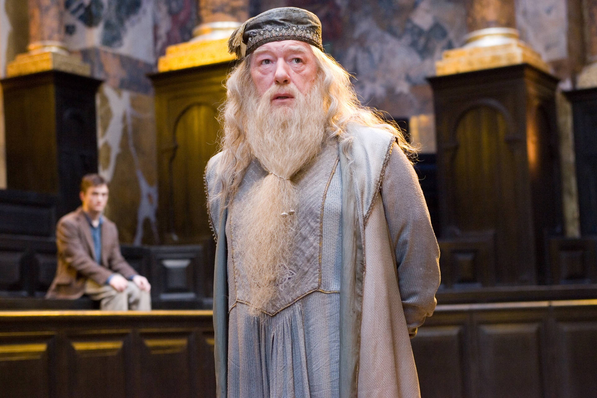 Albus Dumbledore Serious Expression Background