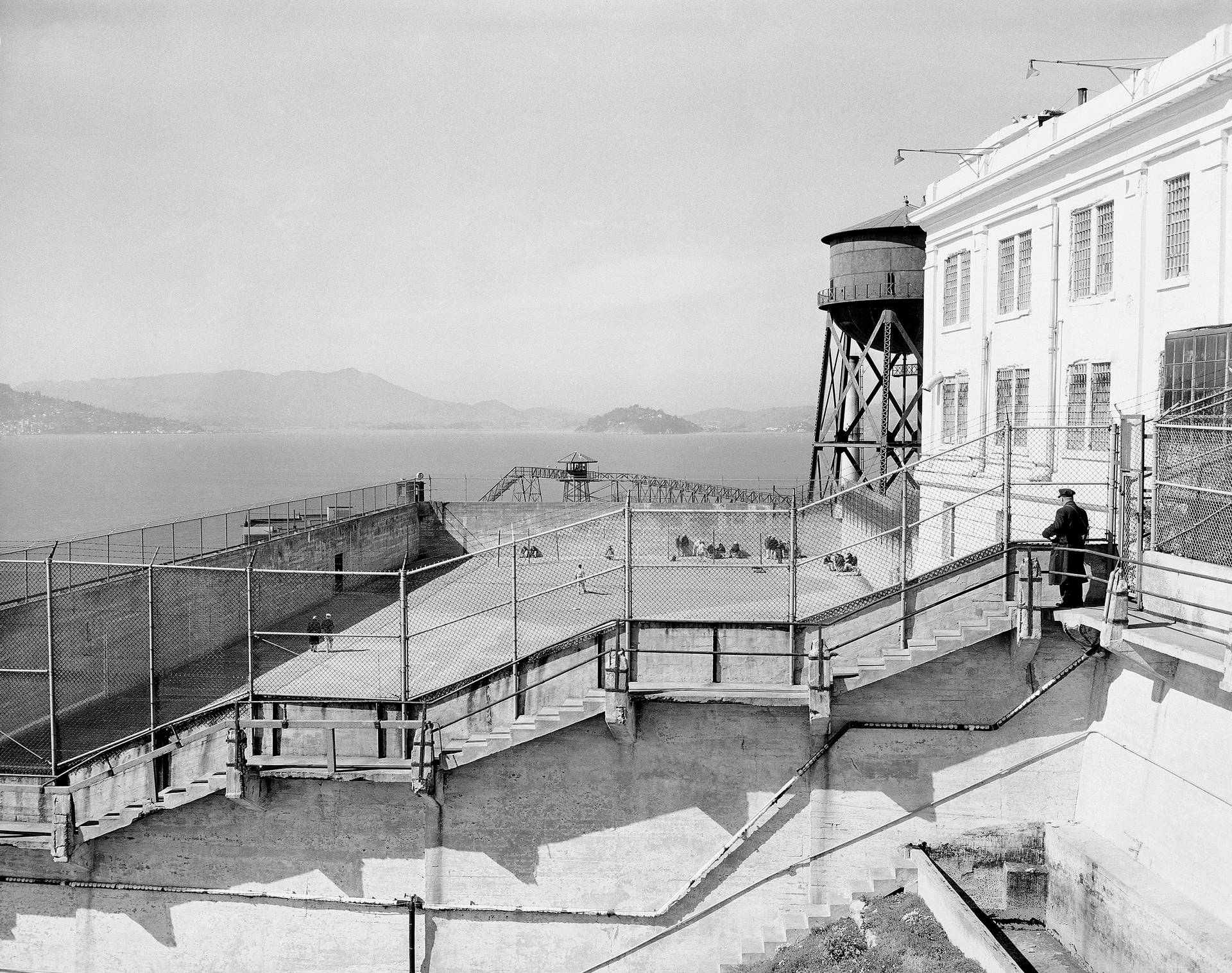 Alcatraz Black And White Background