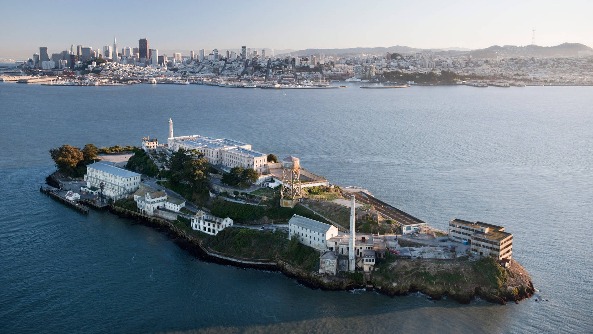 Alcatraz In Blue Background