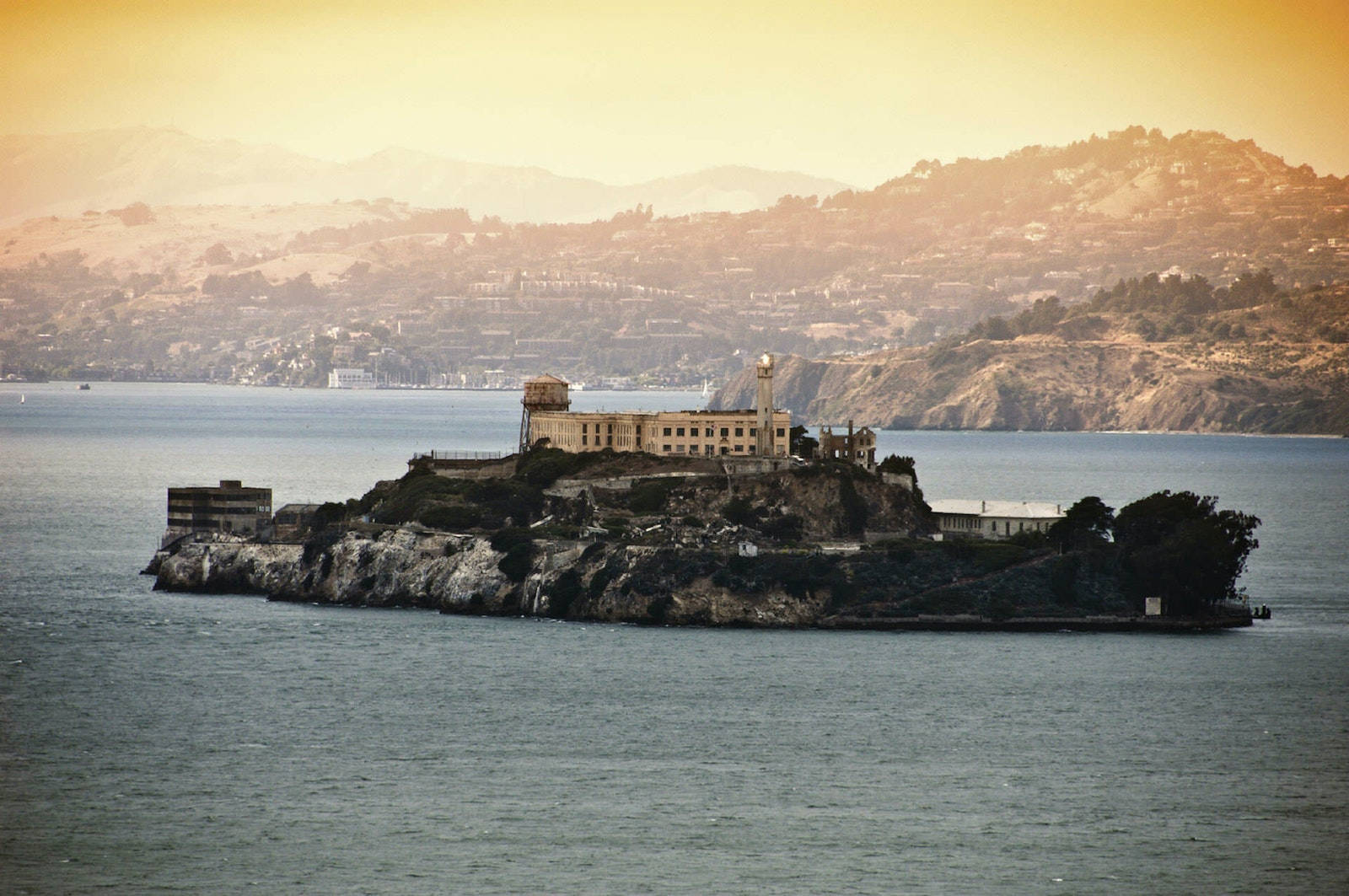 Alcatraz Island Golden Background