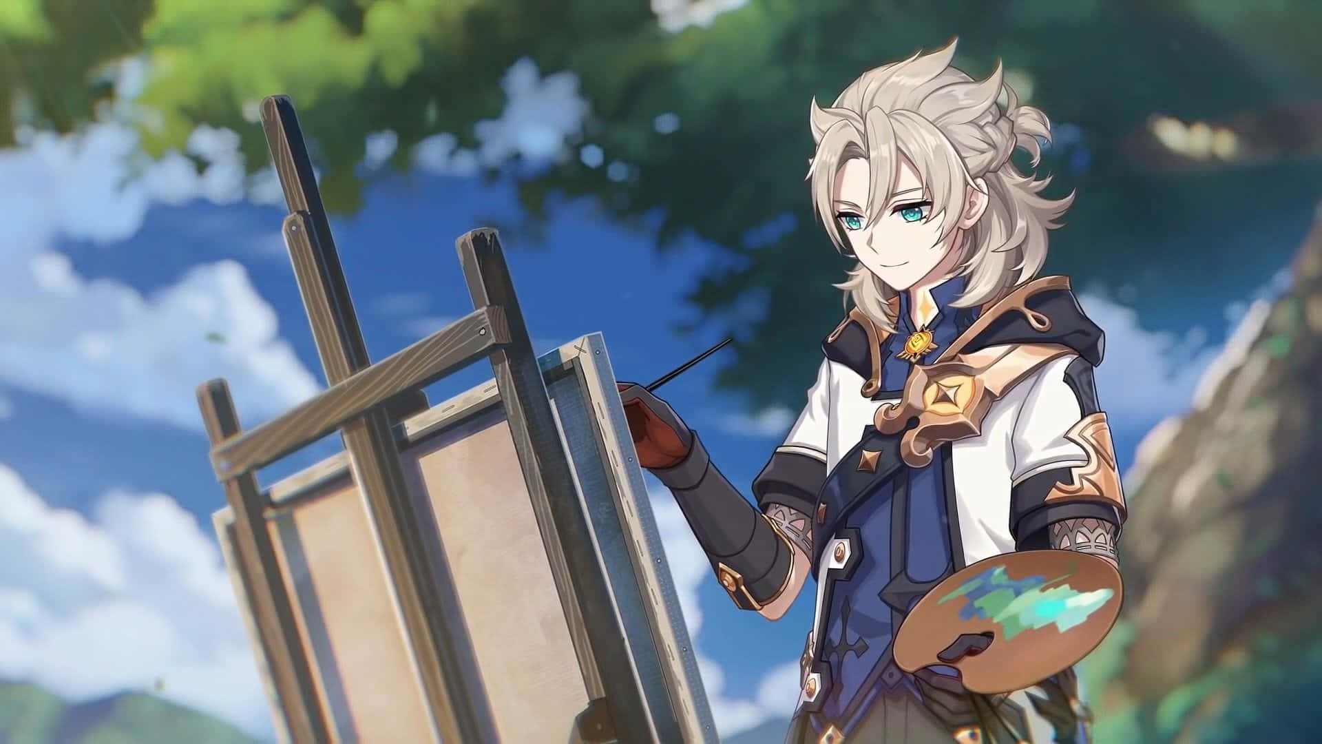 Alchemist Albedo Genshin Impact Painting Background