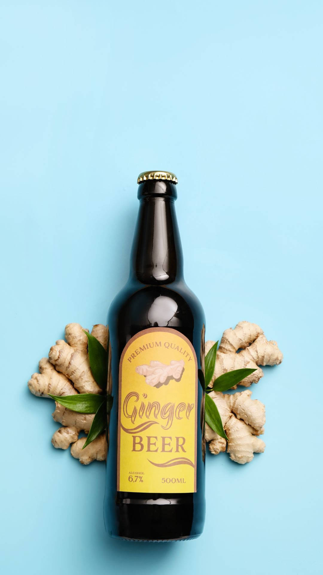 Alcohol Beer With Ginger Background