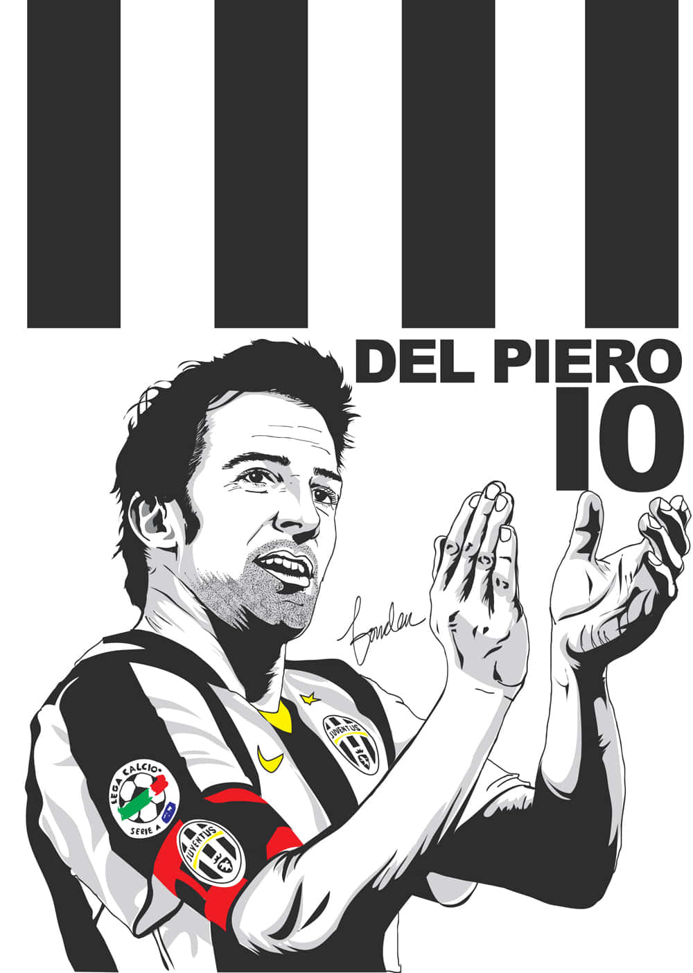 Alessandro Del Piero #10 Jersey Digital Painting Background