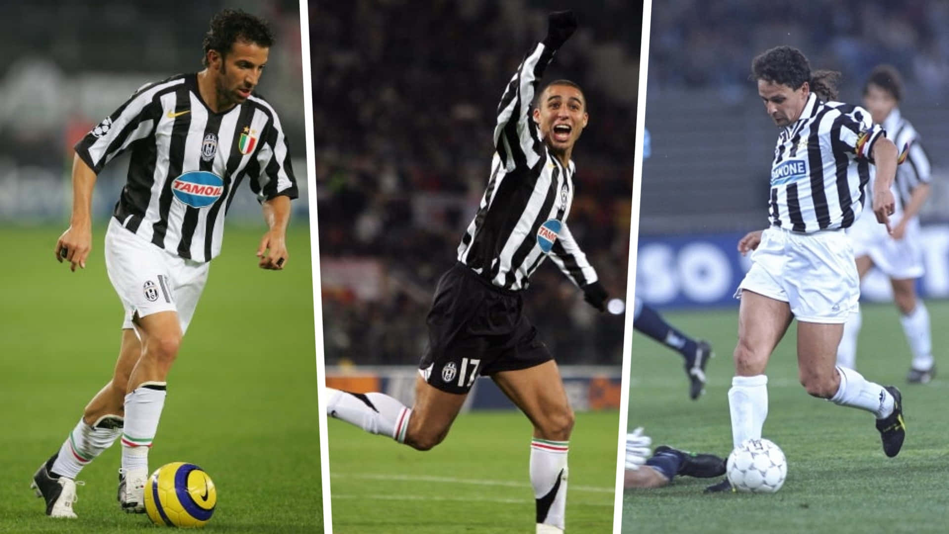 Alessandro Del Piero - A Living Legend In Triple-split Screen Background
