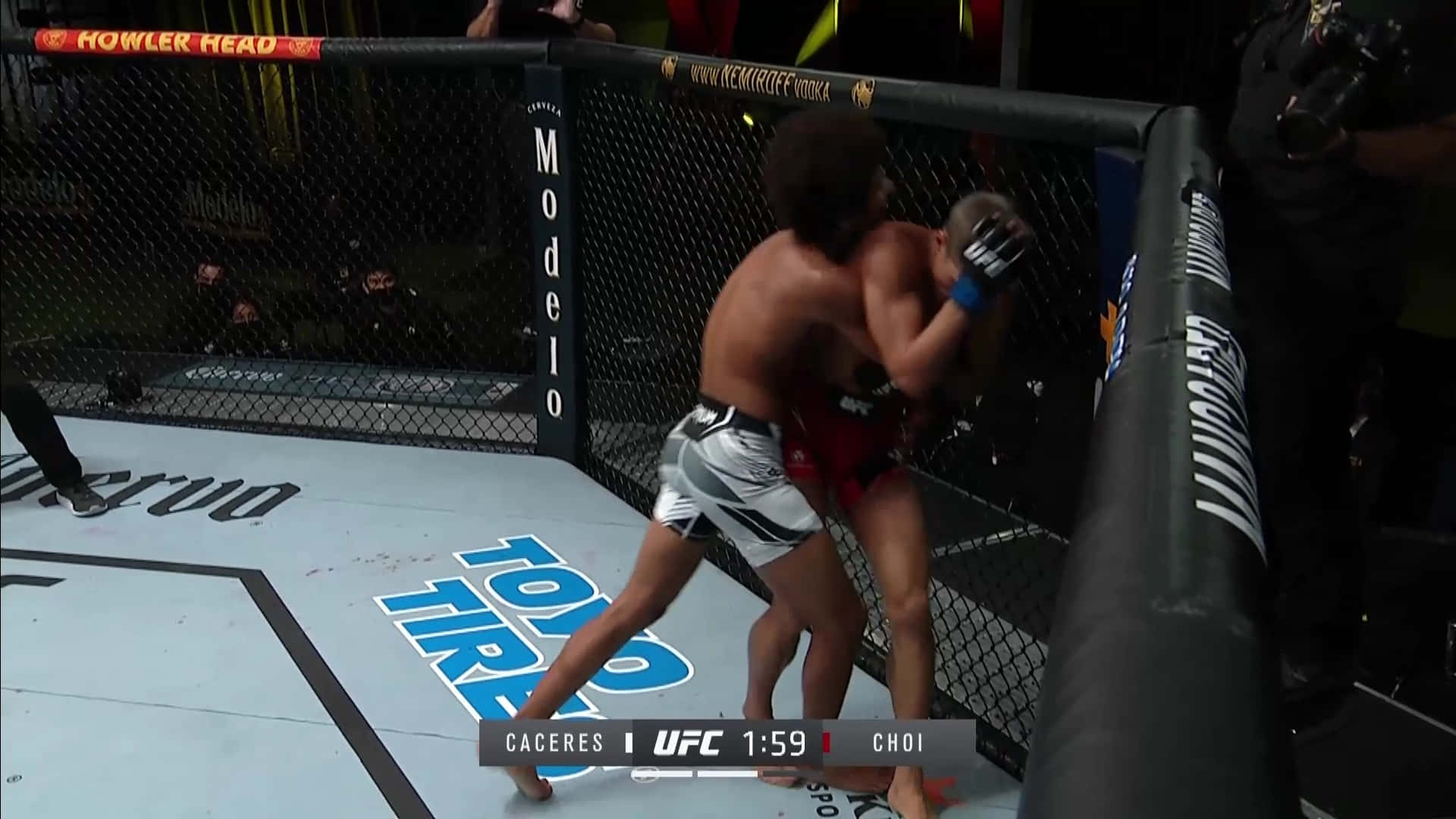 Alex Caceres Cornering Opponent Background