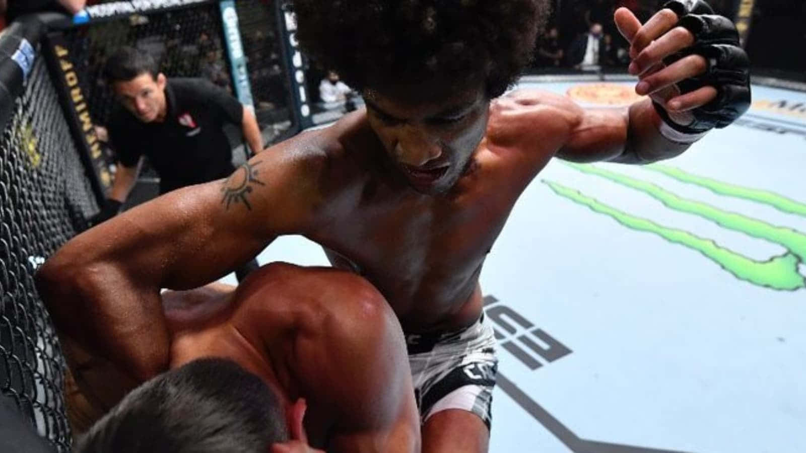 Alex Caceres Hitting Opponent Background