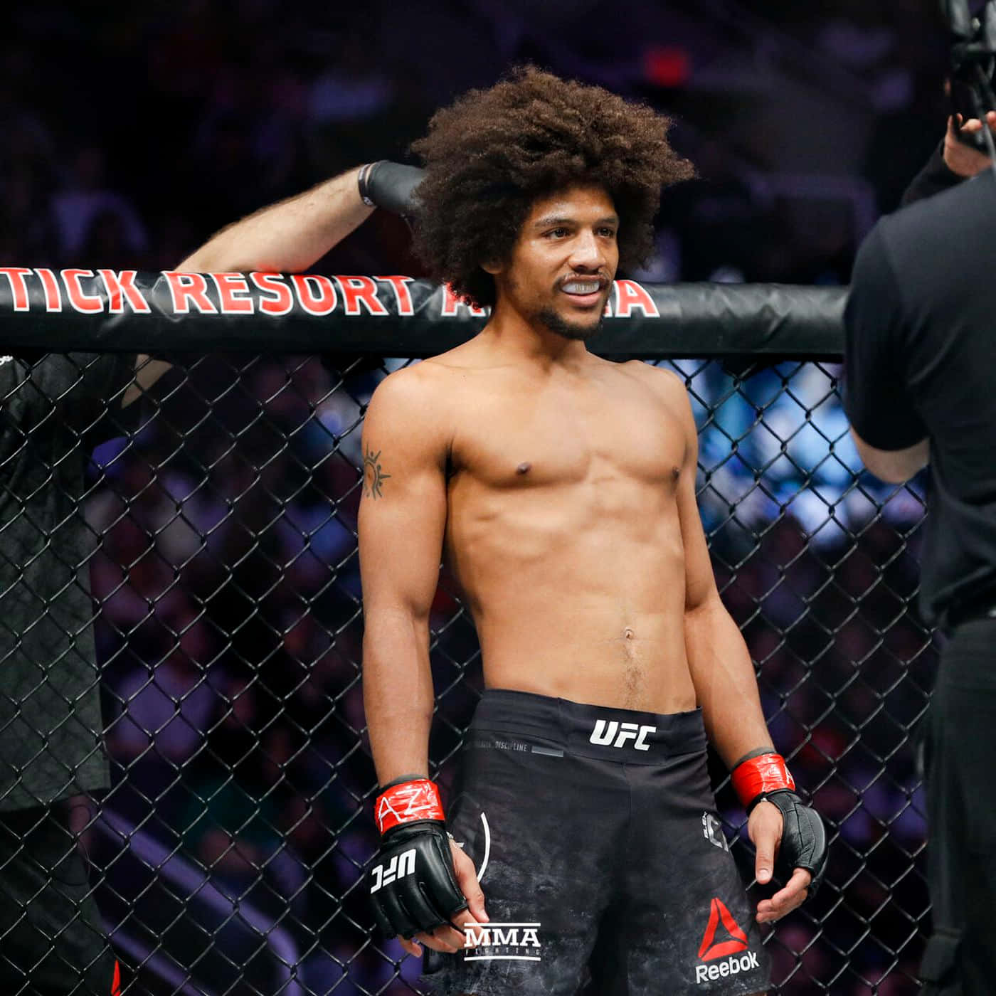 Alex Caceres With Mouthpiece Background