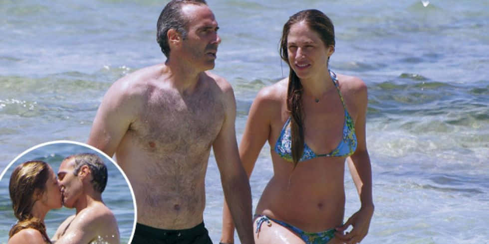 Alex Corretja And Wife Beach Photos