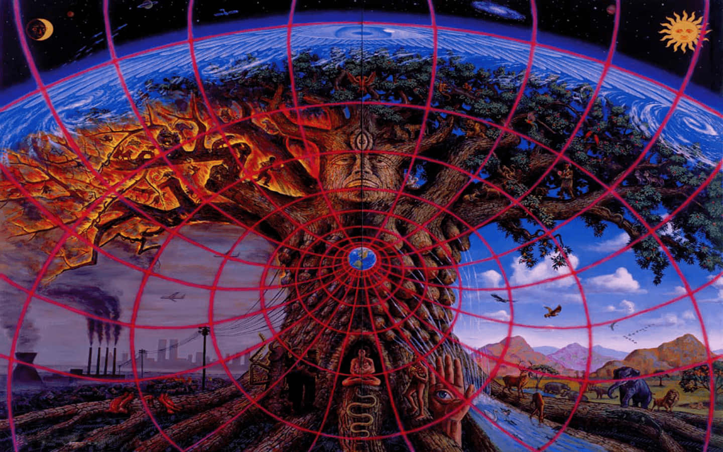 Alex Grey's Cosmic Pas De Deux Background
