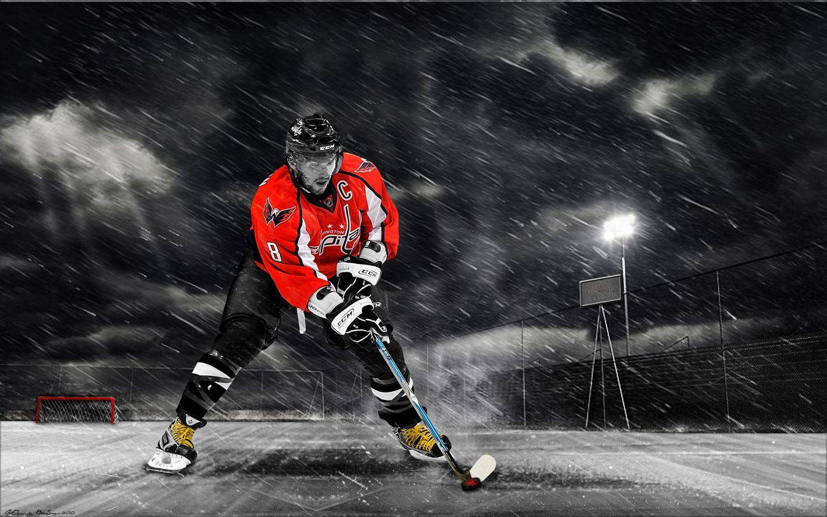 Alex Ovechkin Washington Capitals Stormy Night Fan Art