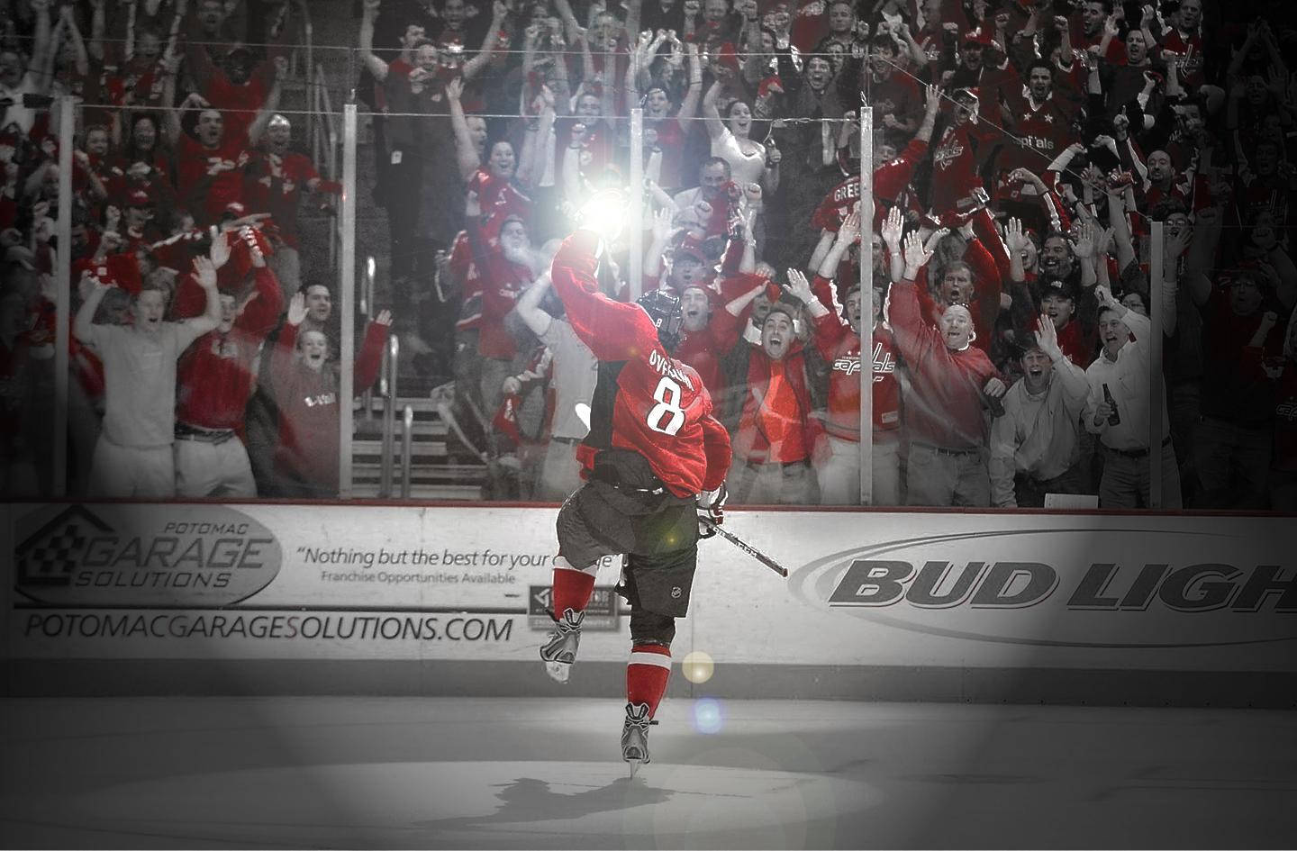 Alex Ovechkin With Celebrating Fans Background