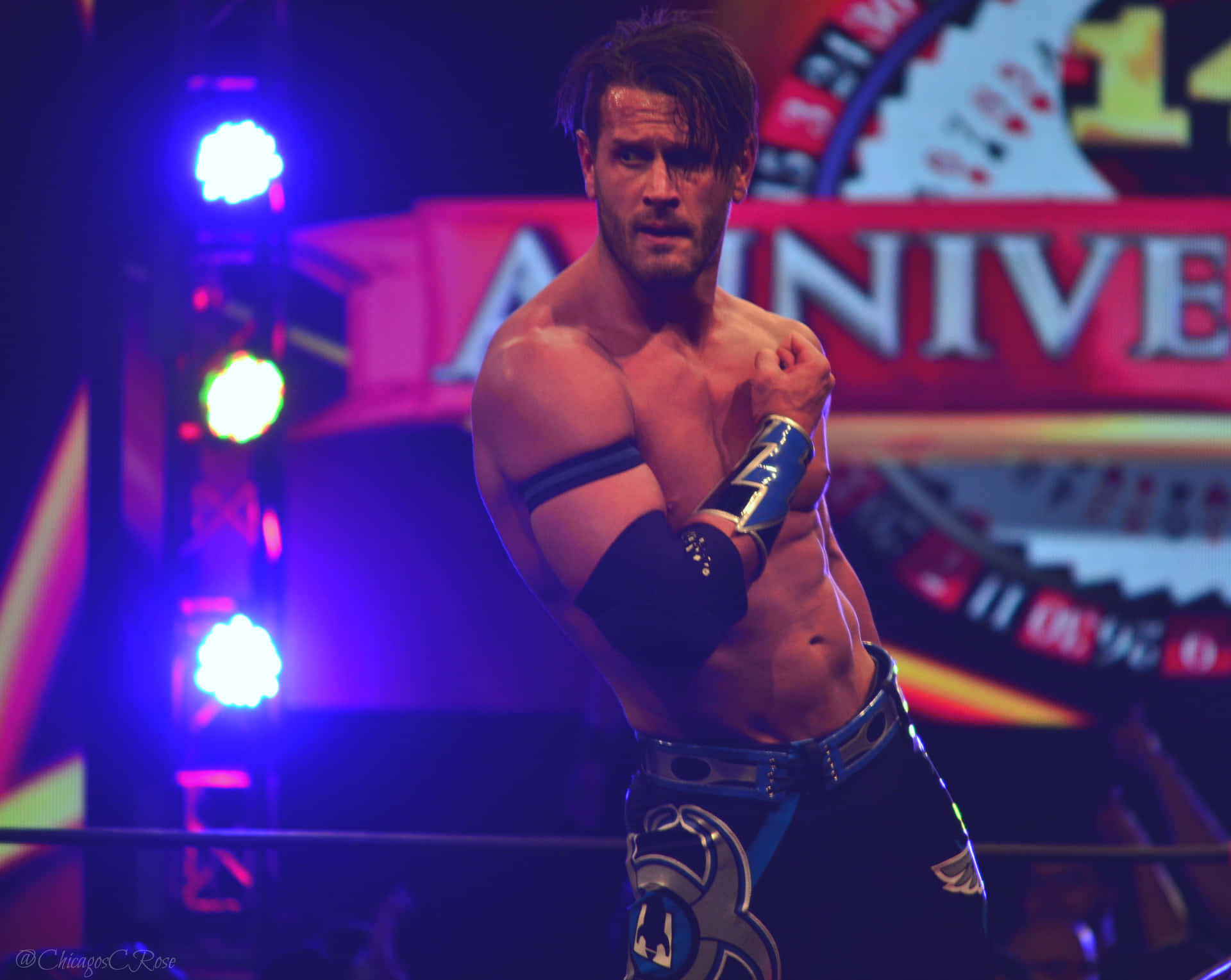 Alex Shelley Dominating At Impact Wrestling Anniversary Event Background