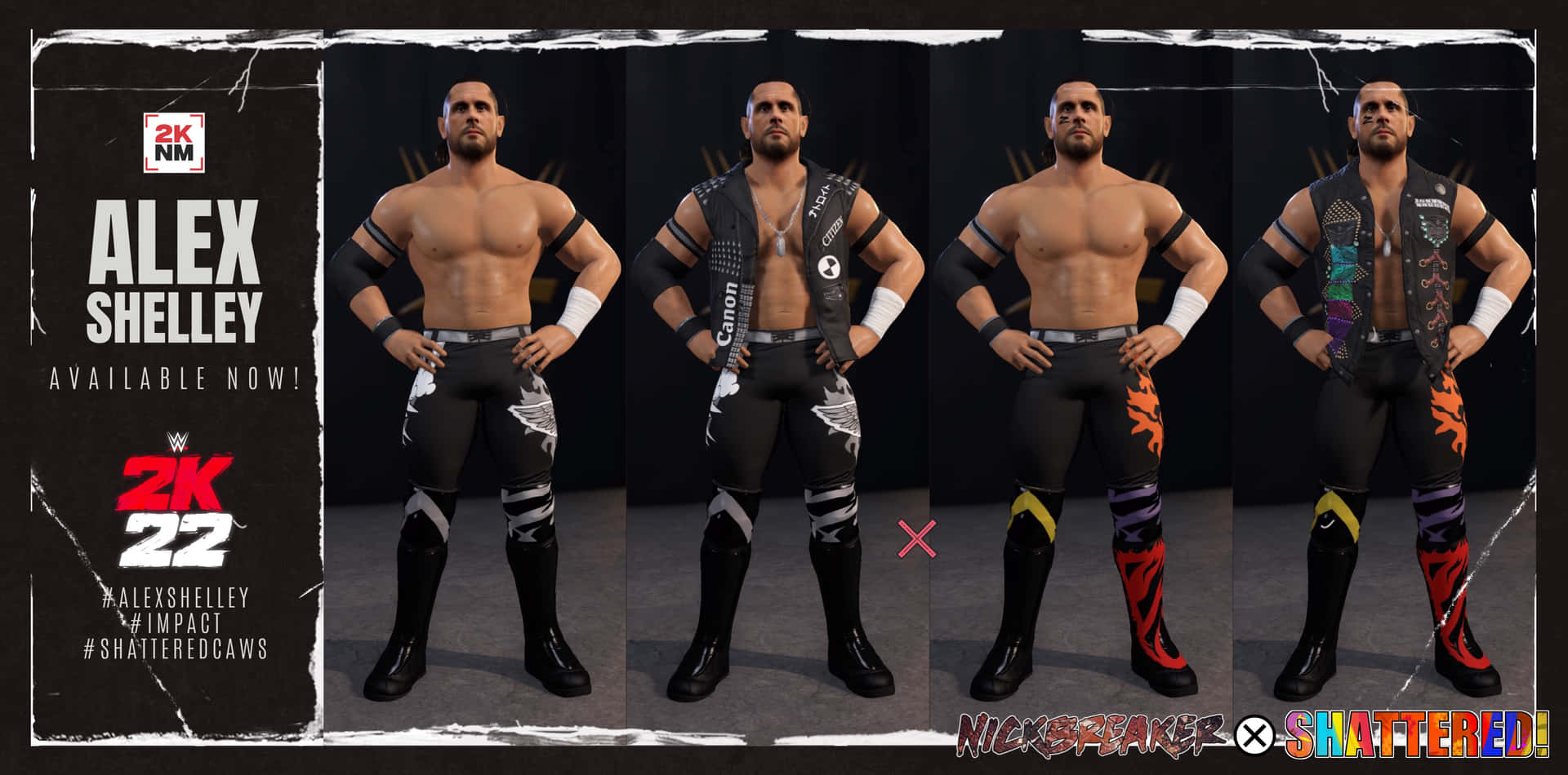 Alex Shelley In Wwe 2k22 Impact Wrestling Game Background