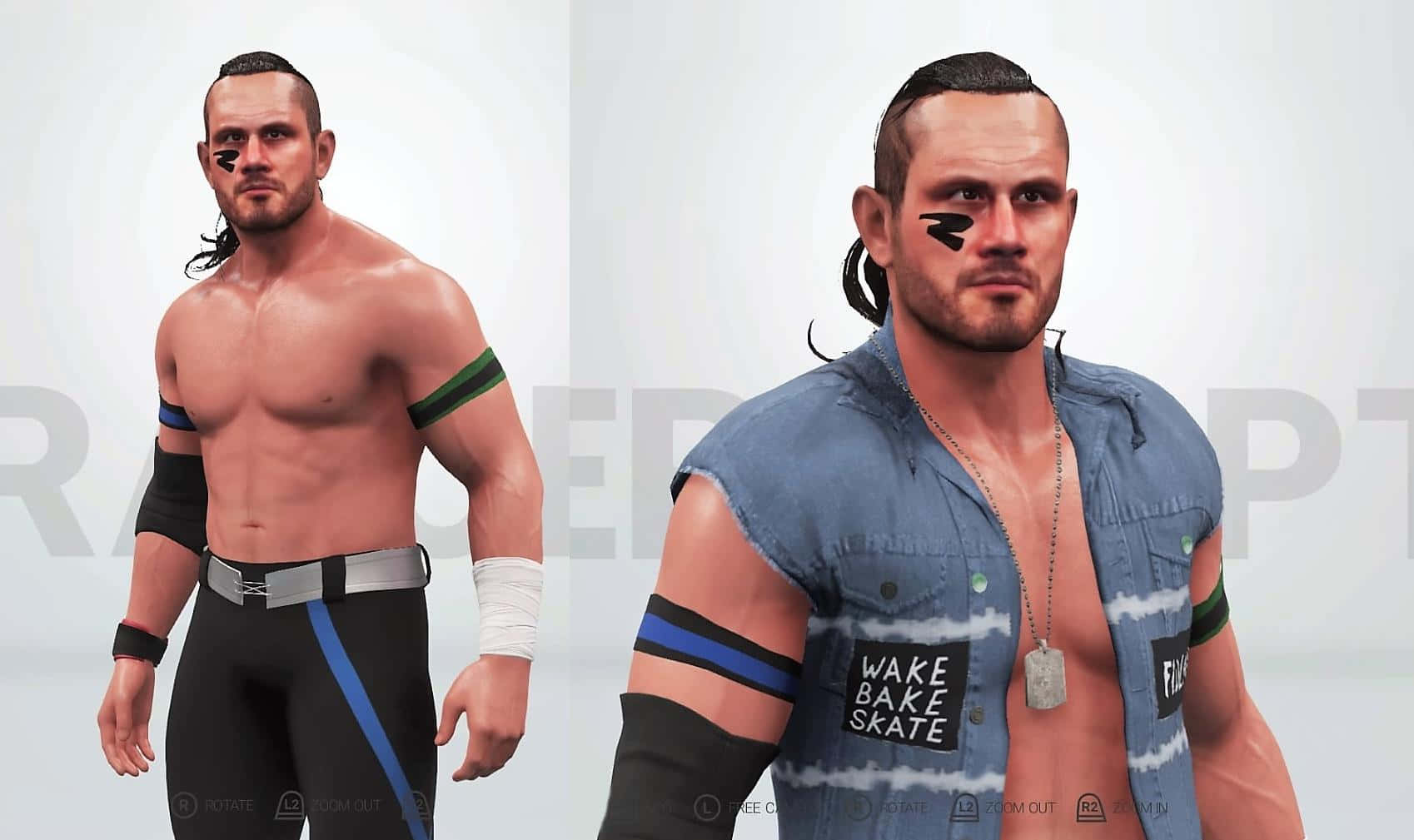 Alex Shelley Outfits In Wwe 2k22 Game Background
