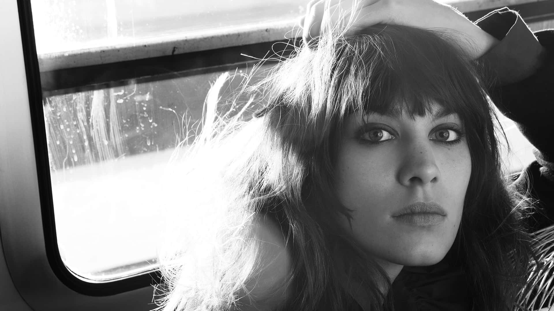 Alexa Chung Blackand White Portrait Background