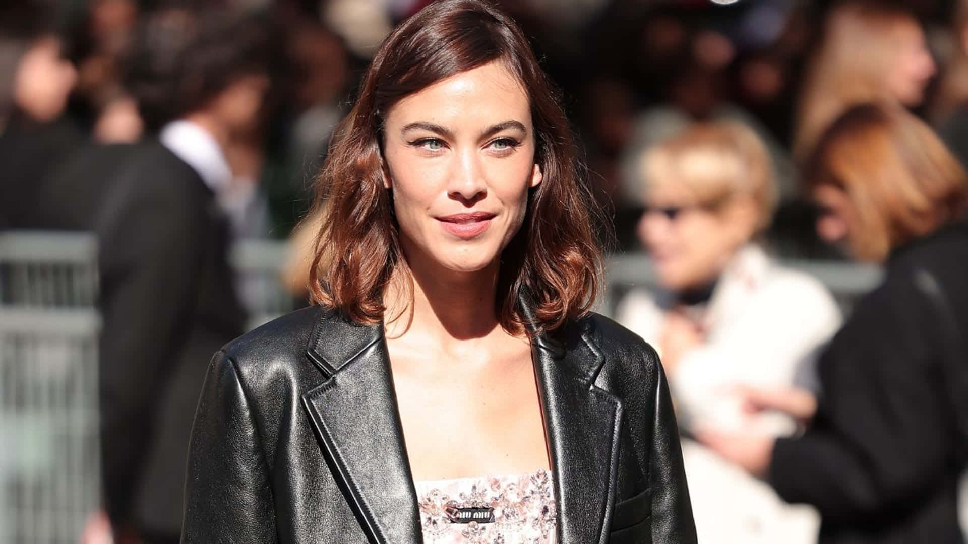 Alexa Chung Leather Jacket Event Background