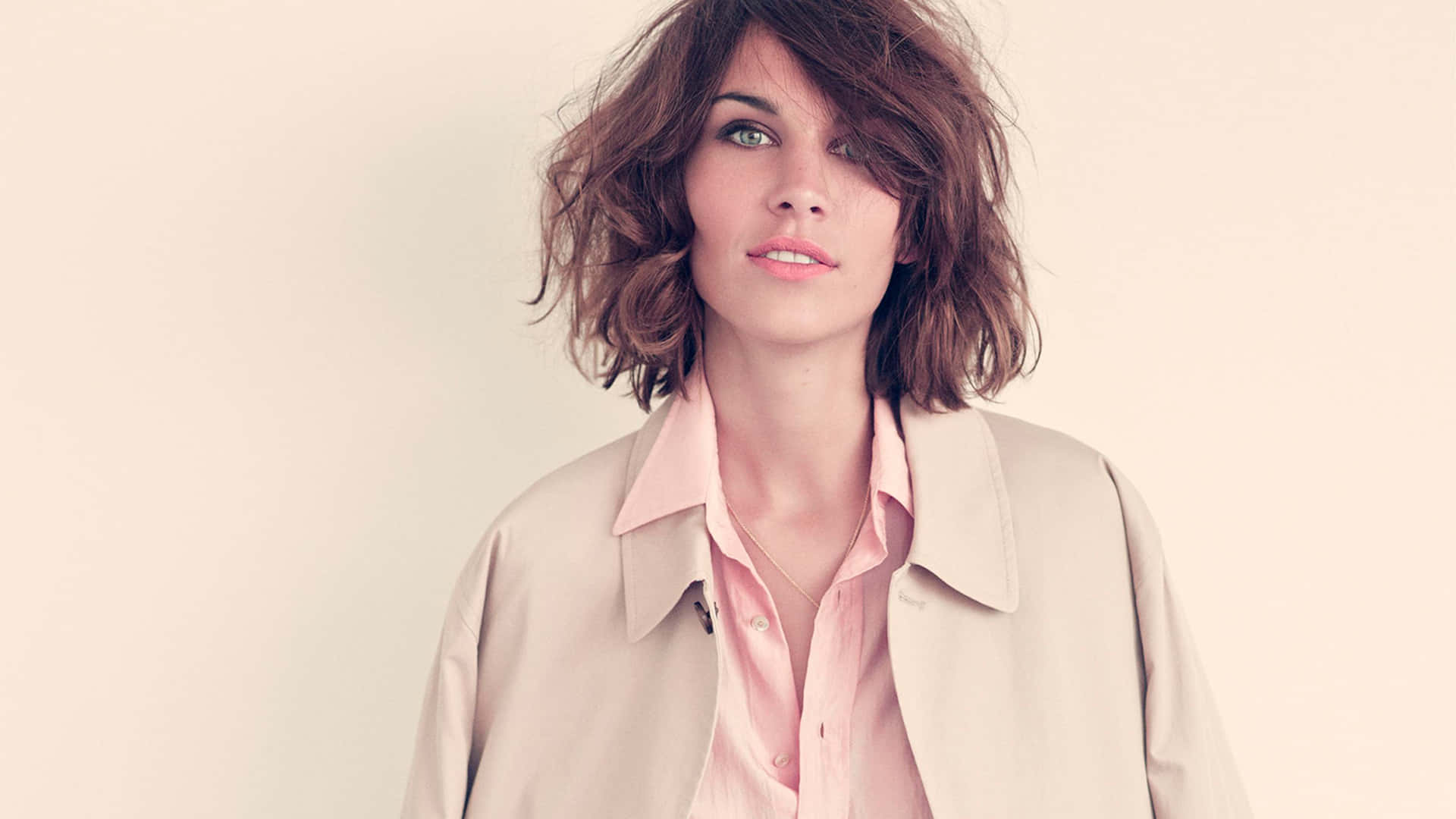 Alexa Chung Radiant In Red At A Fashion Event Background