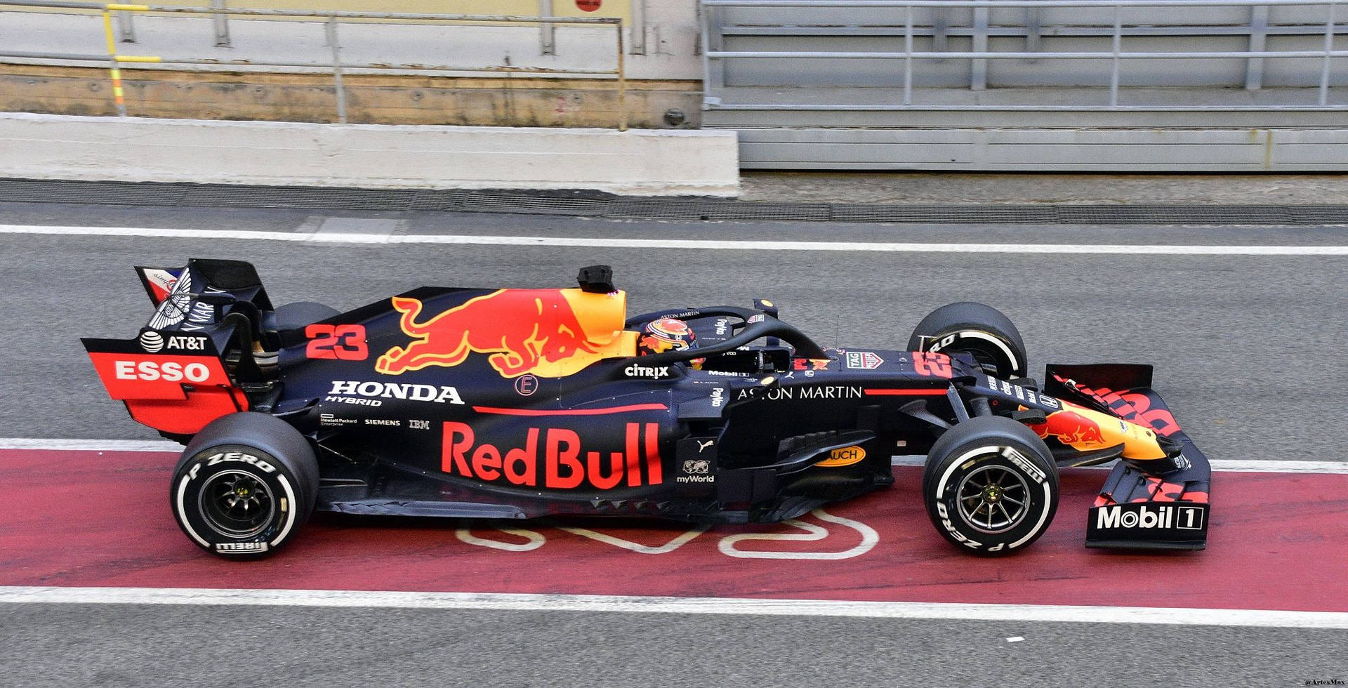 Alexander Albon Driving The Red Bull Racing Car