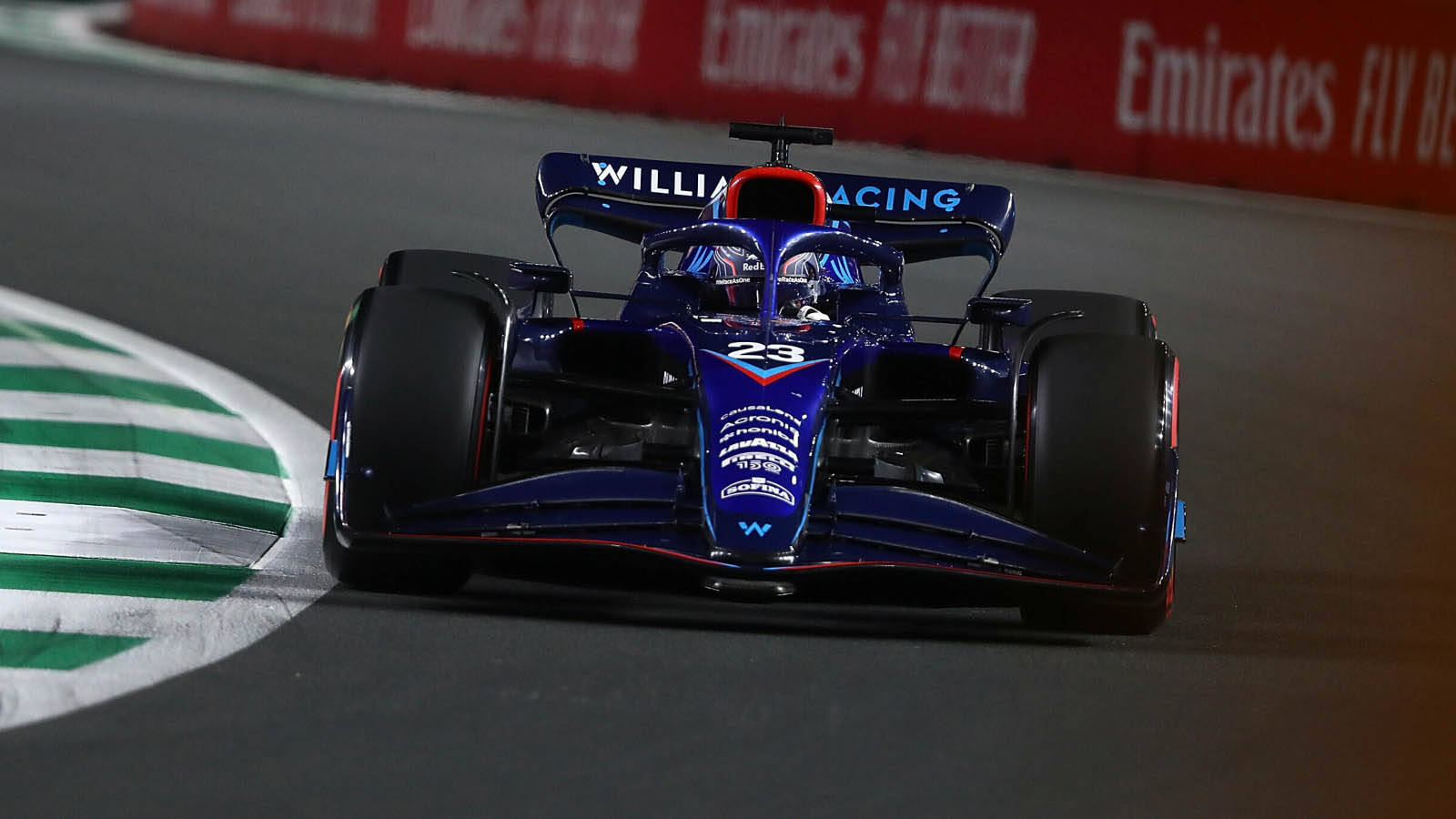 Alexander Albon Racing In Blue Car