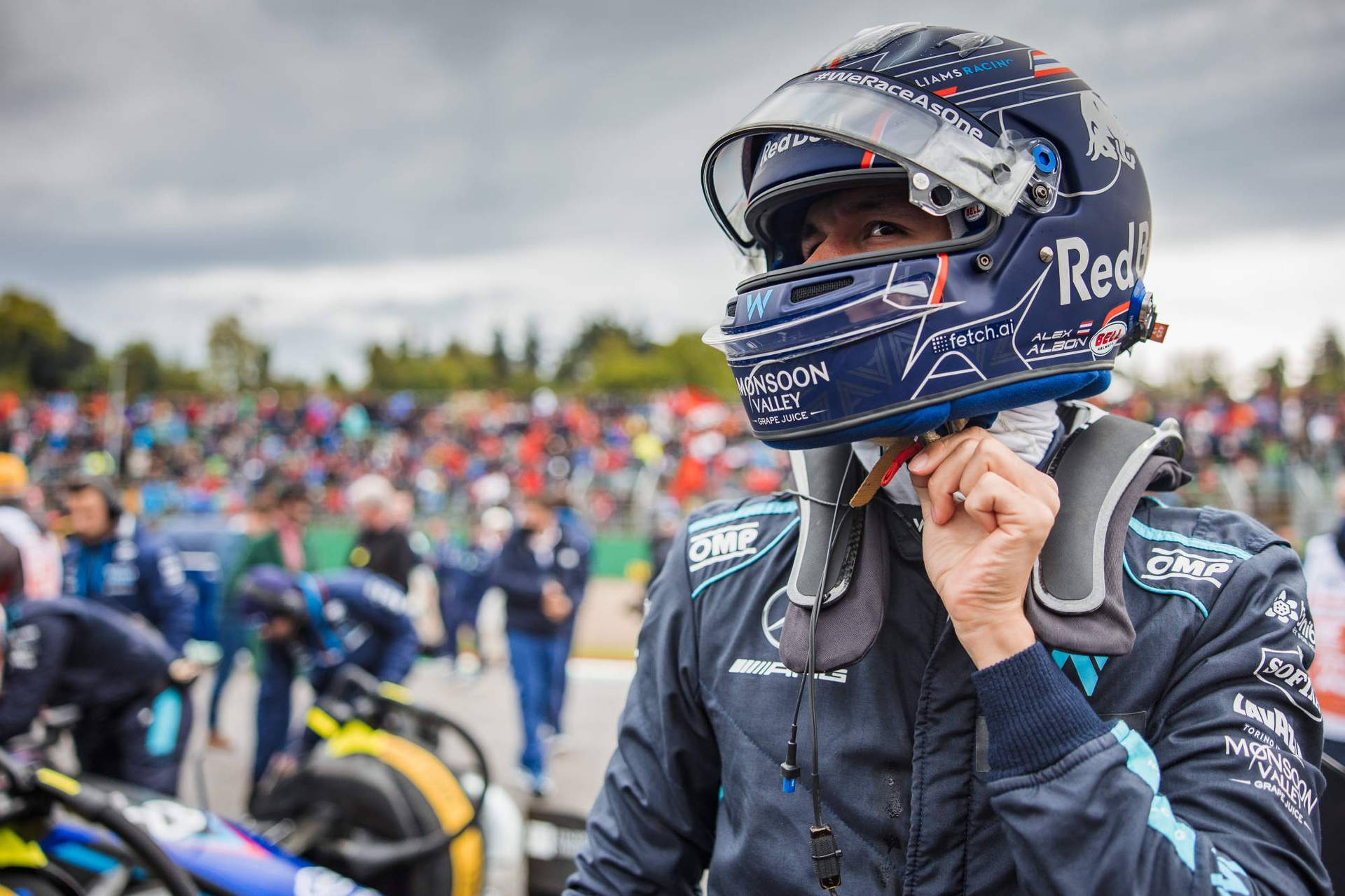 Alexander Albon Removing Helmet Background