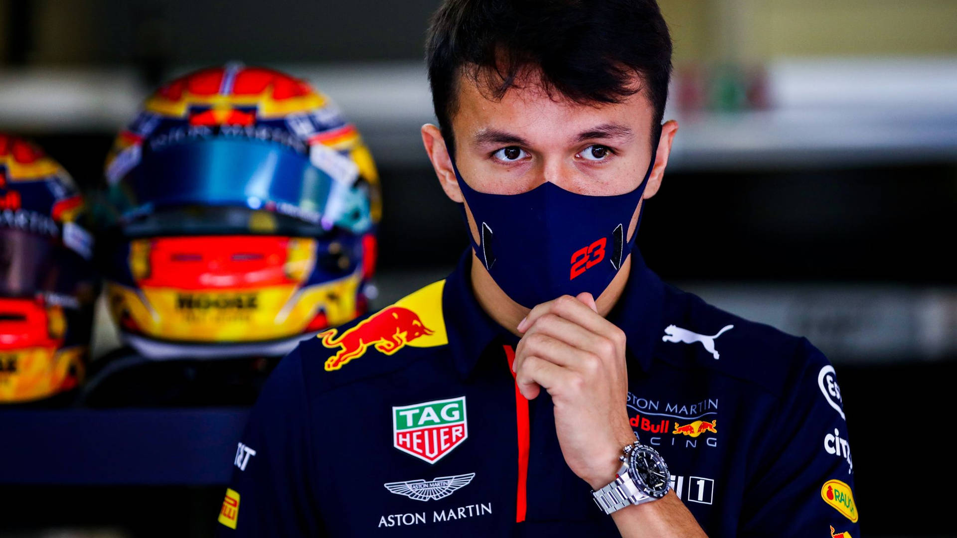 Alexander Albon Wearing Face Mask