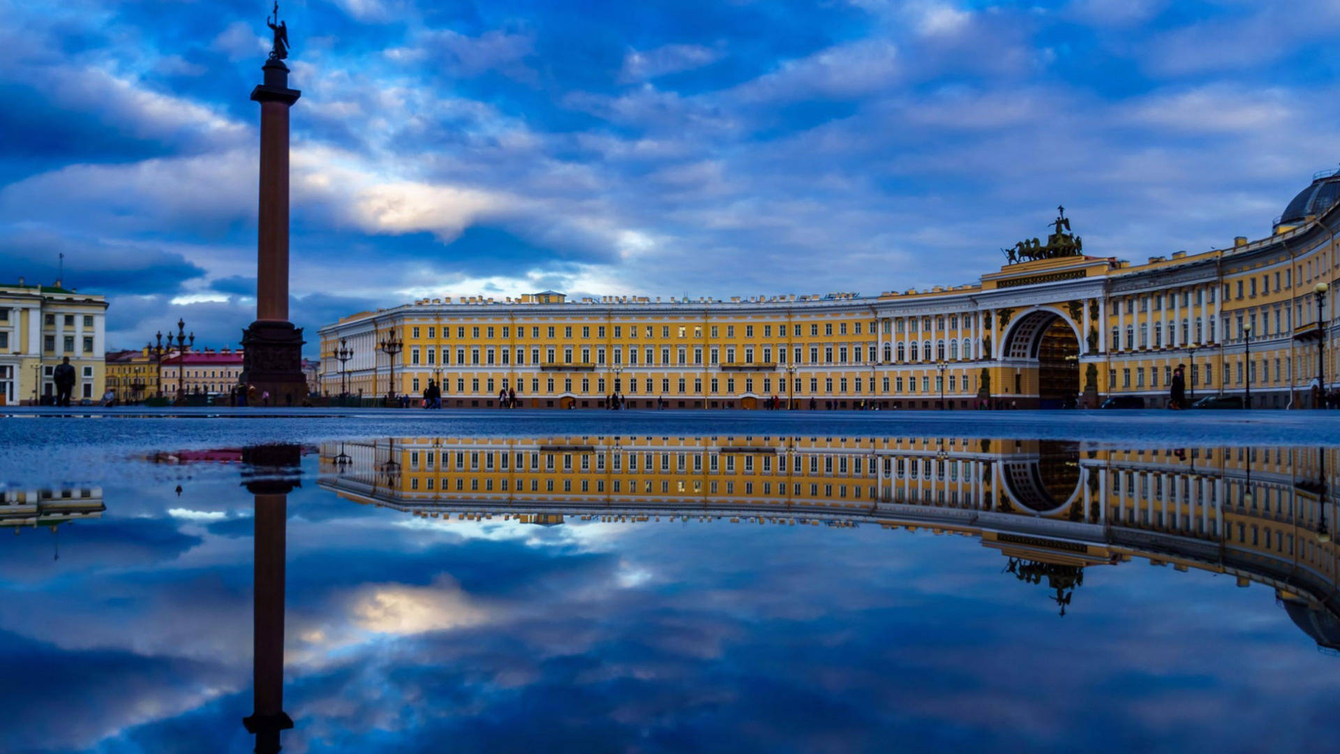 Alexander Column In St. Petersburg Background