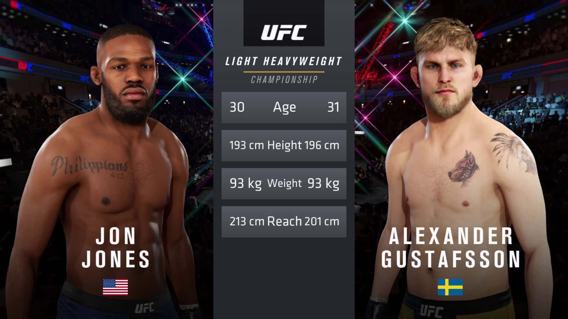 Alexander Gustafsson Jon Jones Ufc Video Game Background