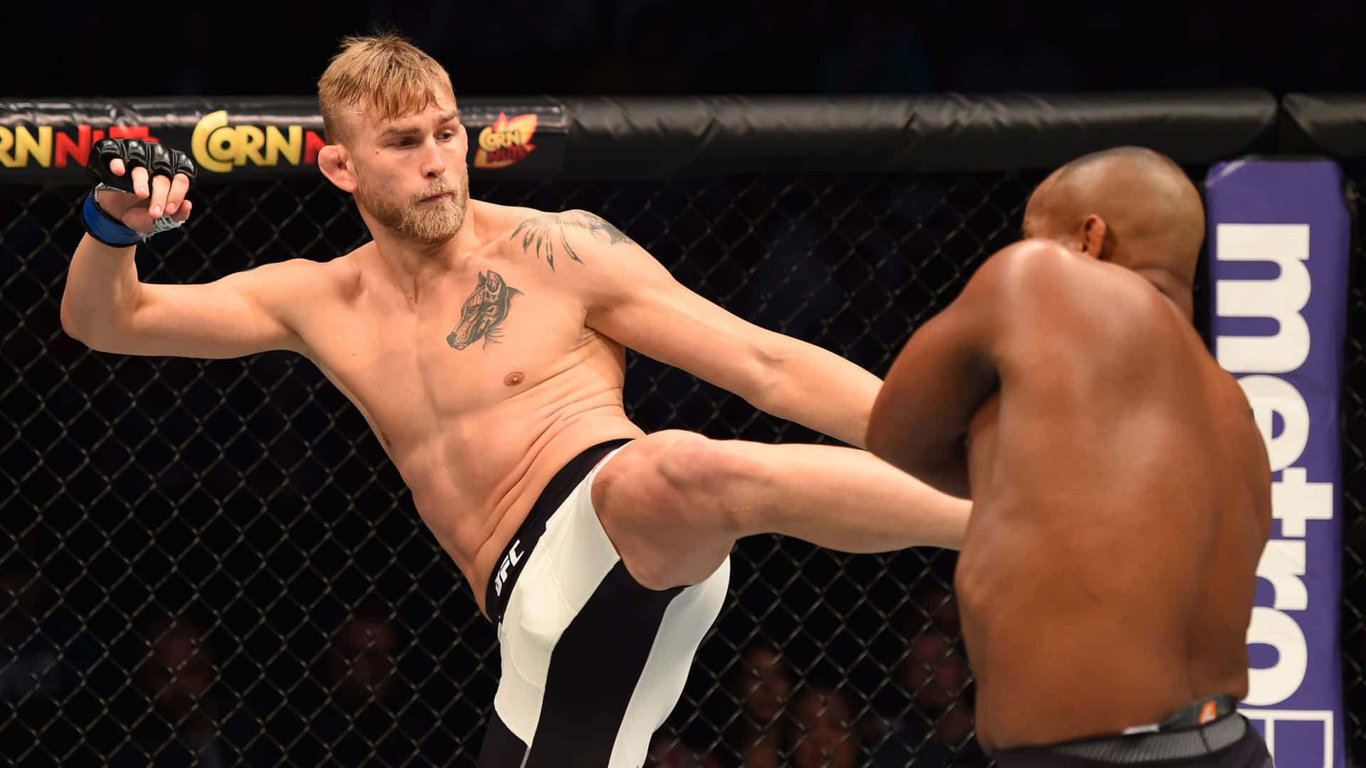 Alexander Gustafsson Kicking Daniel Cormier Background