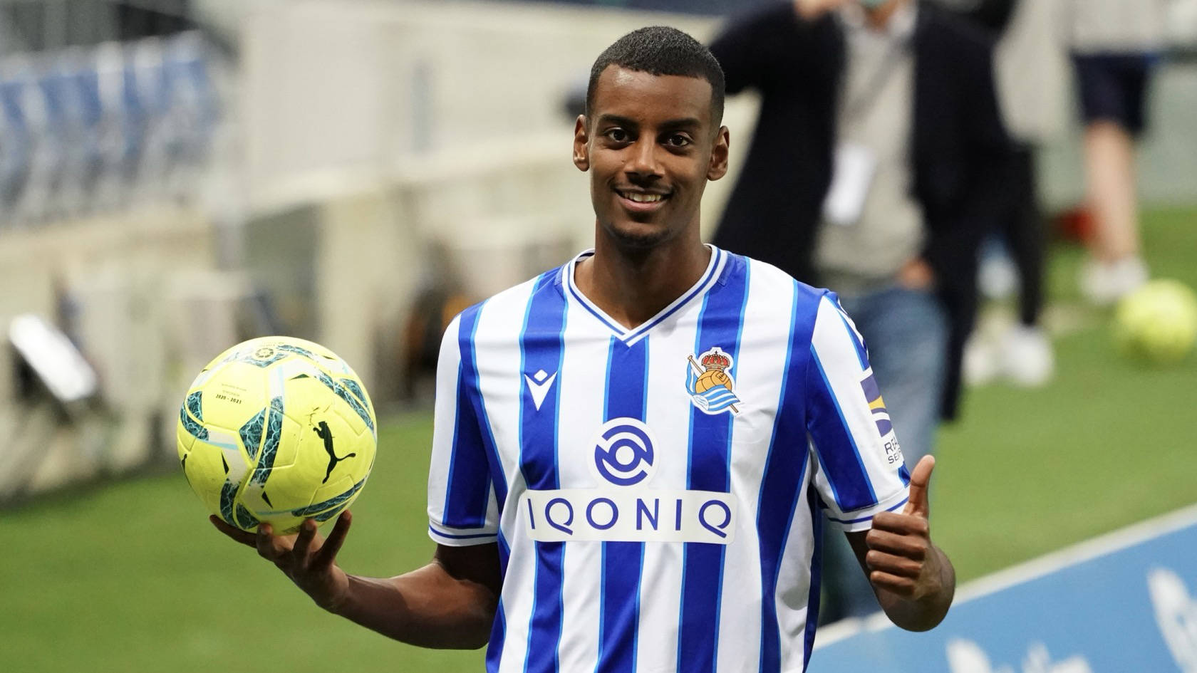 Alexander Isak Holding A Football