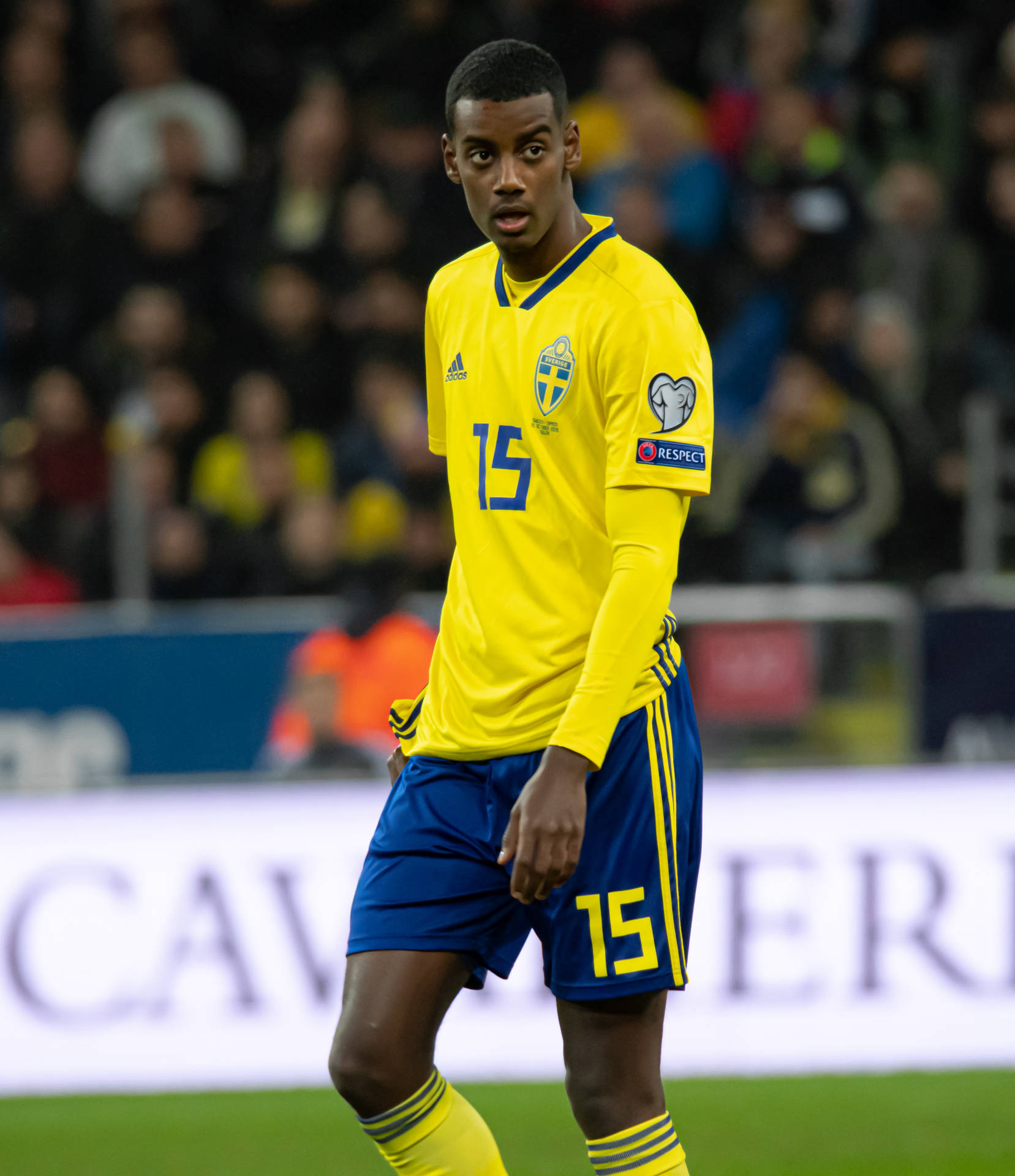 Alexander Isak Walking On The Field Background