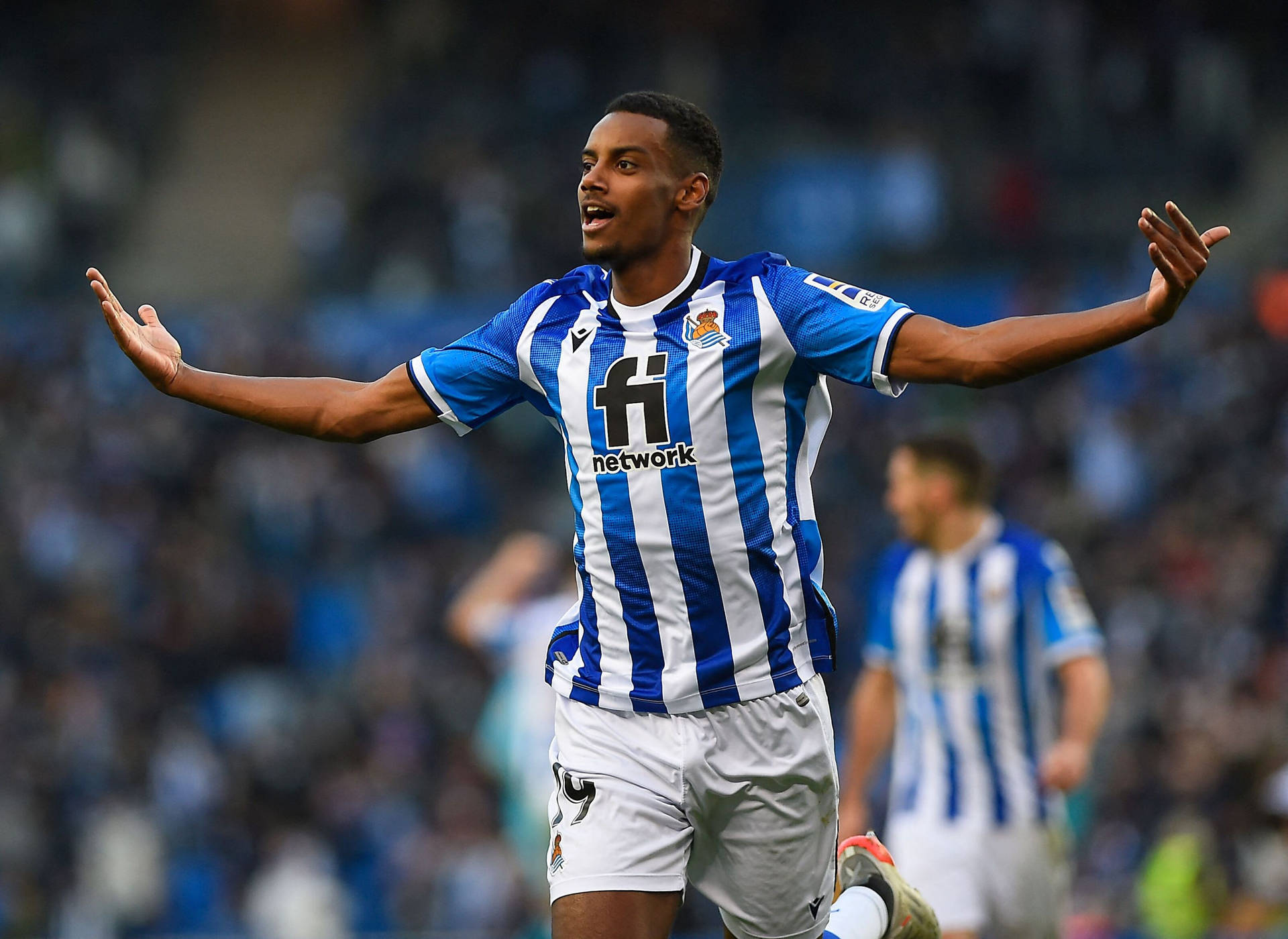 Alexander Isak With Palms Up Background