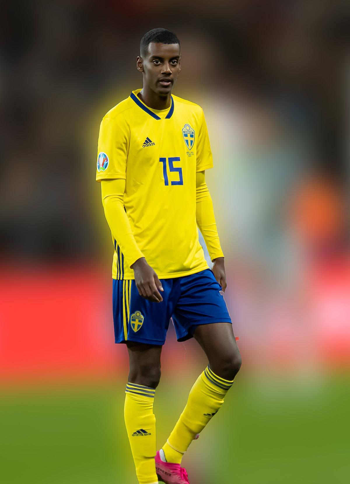 Alexander Isak Yellow Uniform Full Body Background