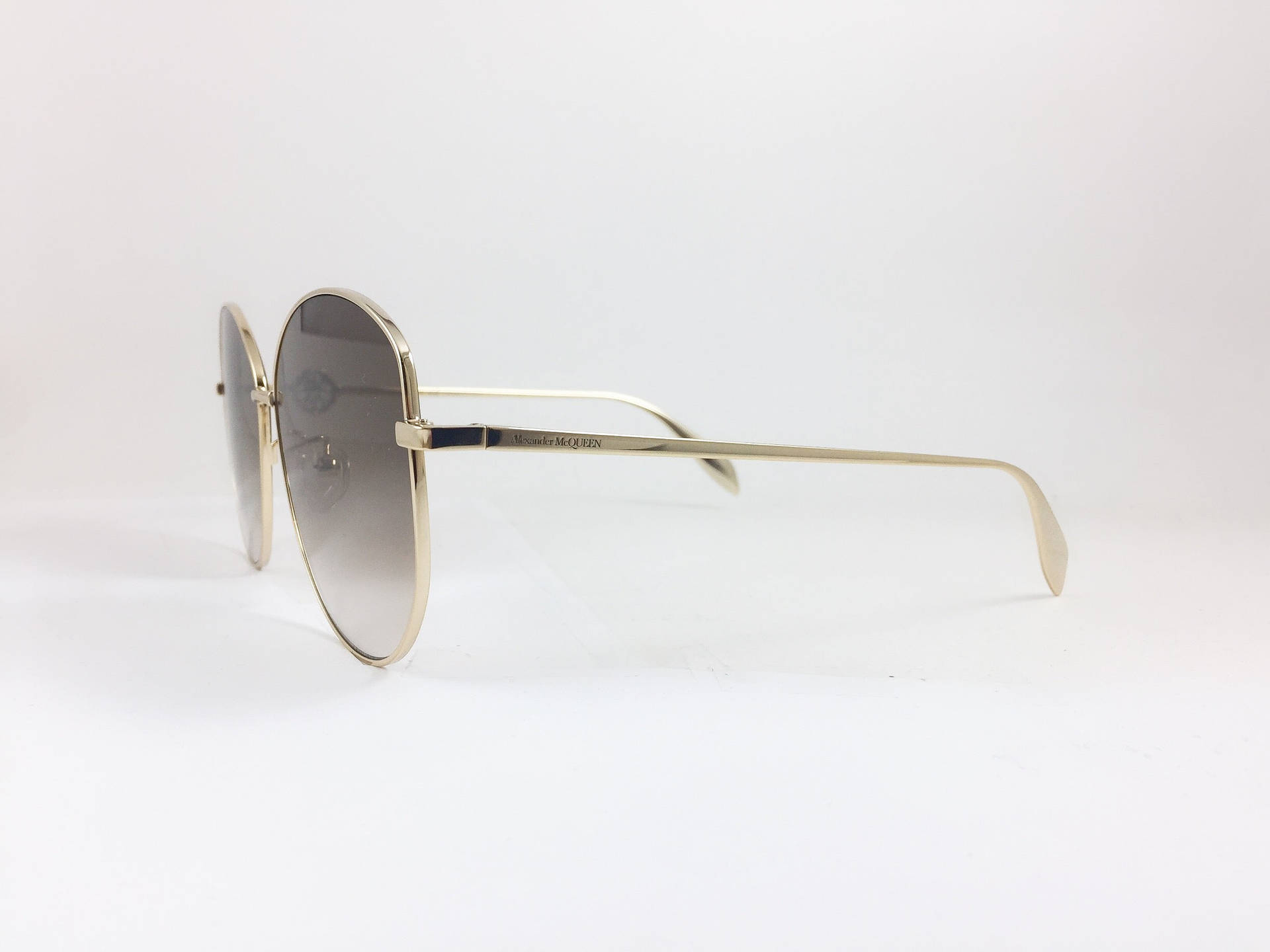 Alexander Mcqueen Gold Rimmed Sunglasses