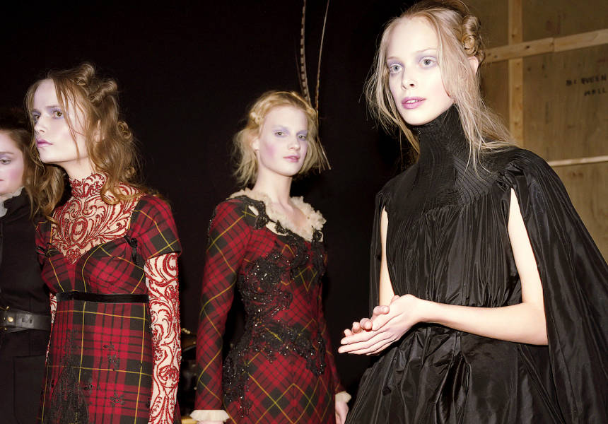 Alexander Mcqueen Models Red Black Dress