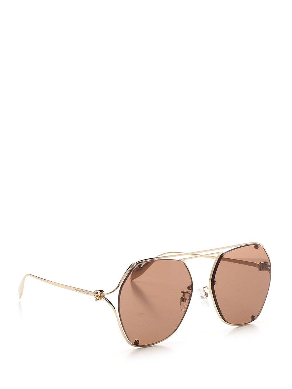 Alexander Mcqueen Tan Uv Gold Sunglasses Background