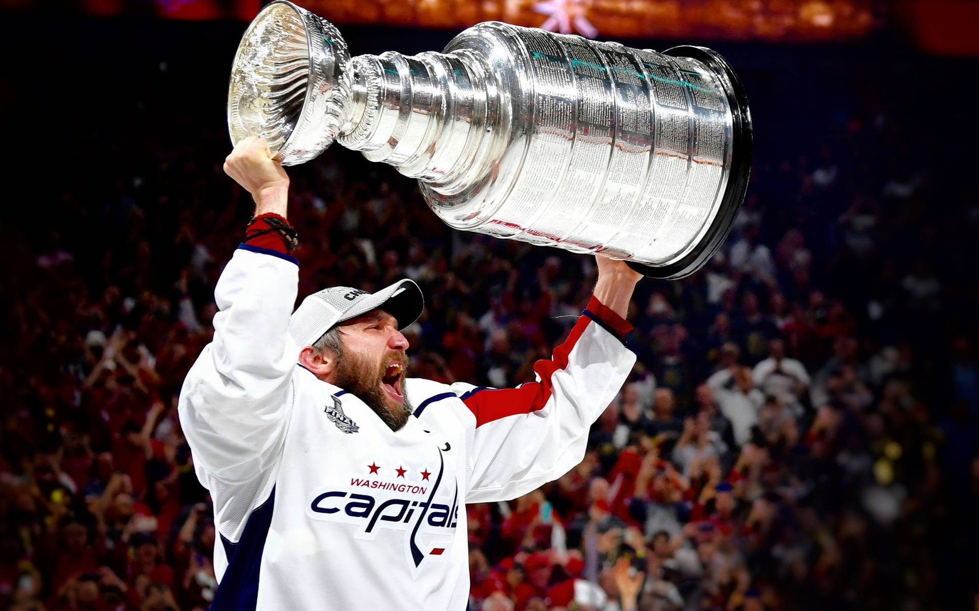 Alexander Ovechkin Of The Washington Capitals Hoisting The Stanley Cup