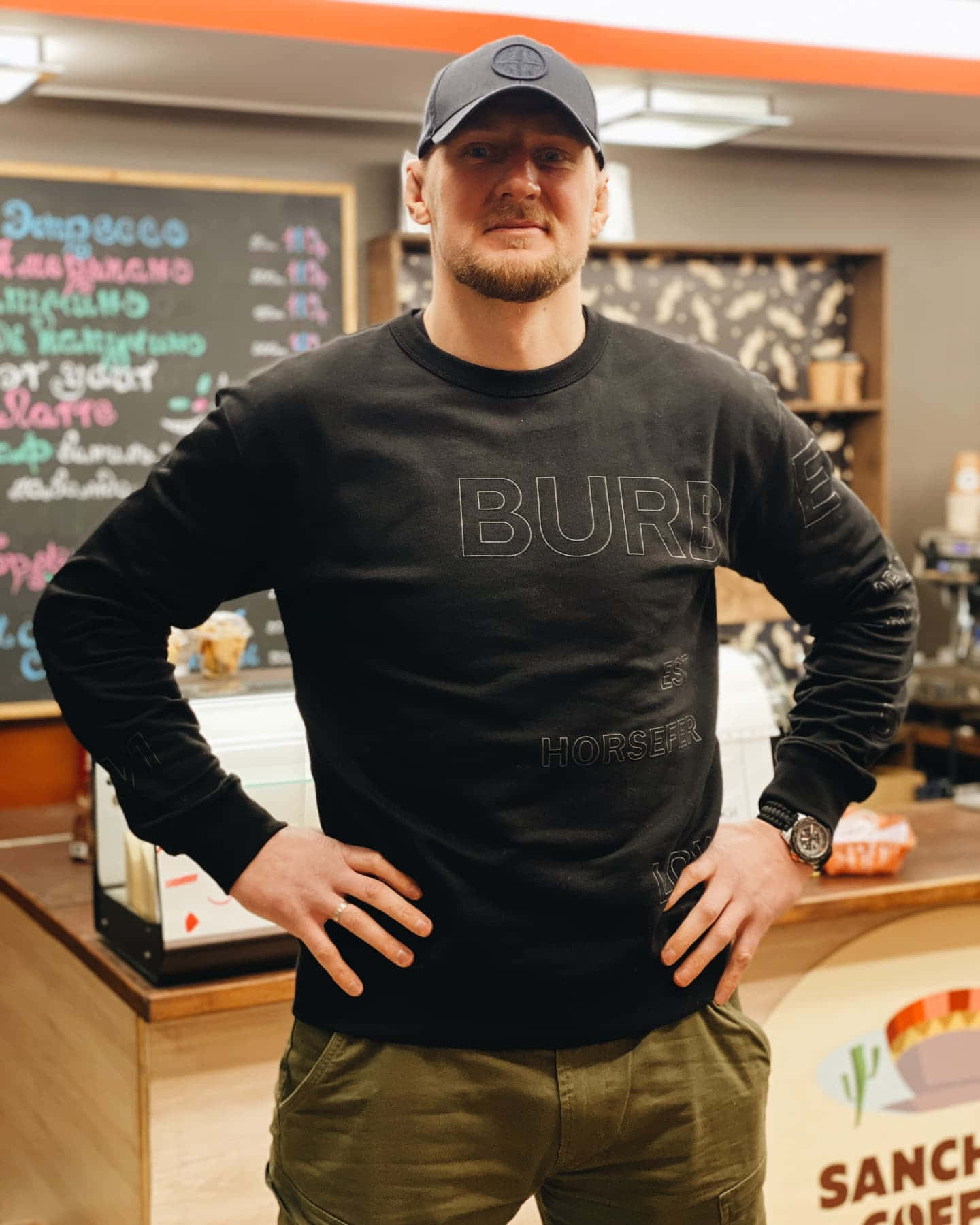 Alexander Volkov At The Sandwich Shop Background