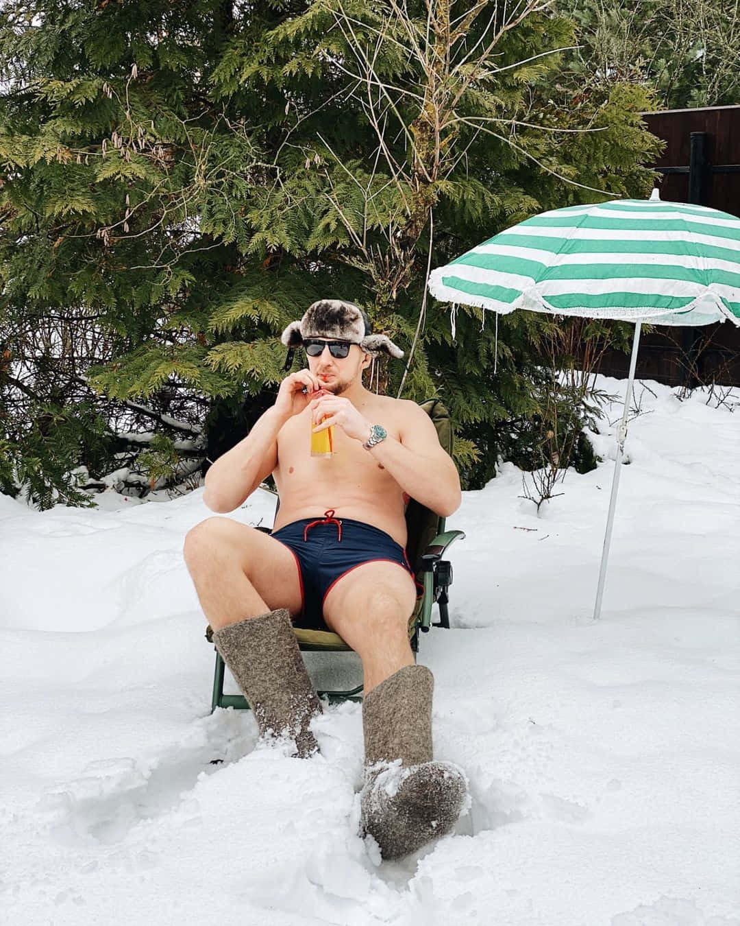 Alexander Volkov Leg Warmers Snow Background