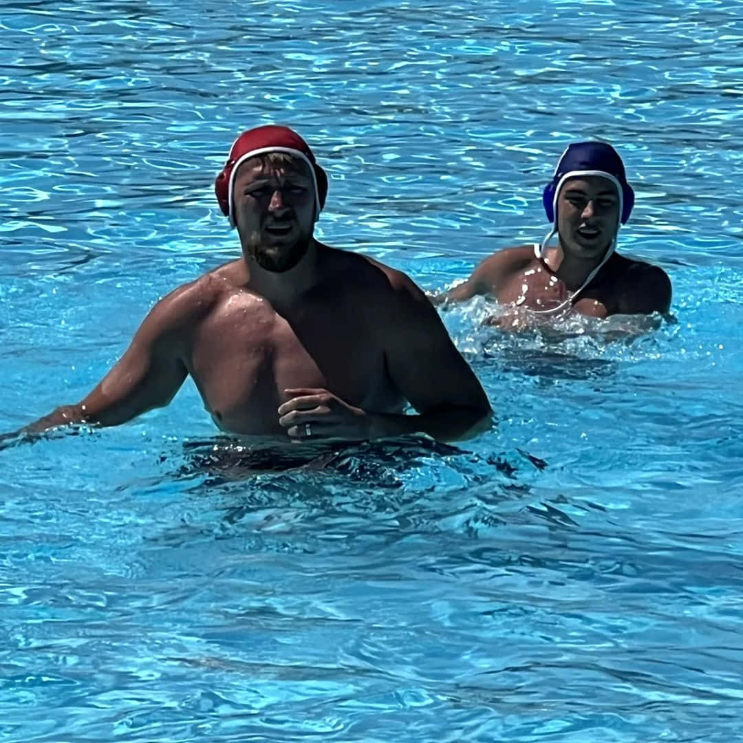 Alexander Volkov Red Swim Cap Background