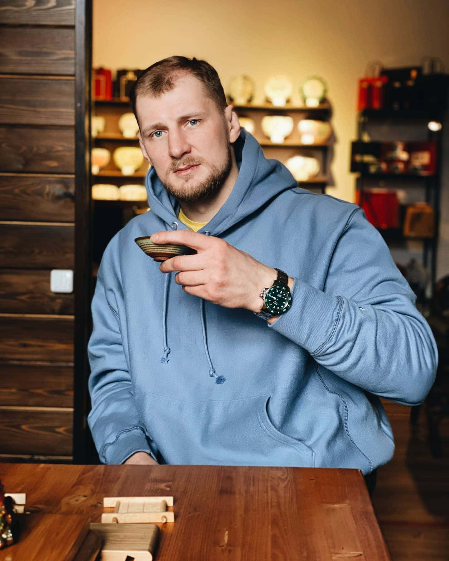 Alexander Volkov Sipping Background