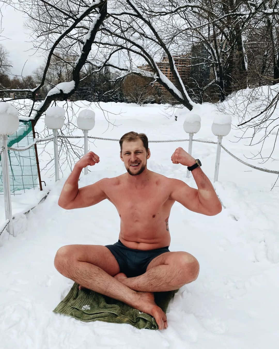 Alexander Volkov Winter Shirtless Background