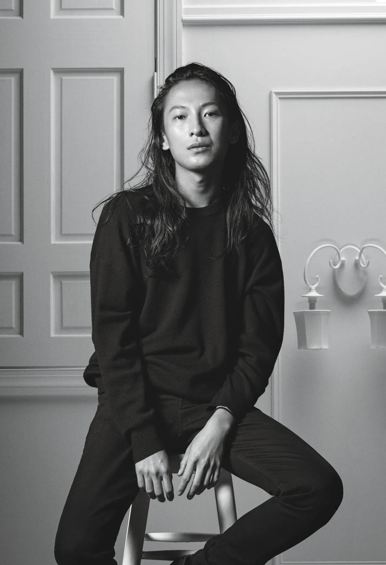 Alexander Wang On Stool Chair Background