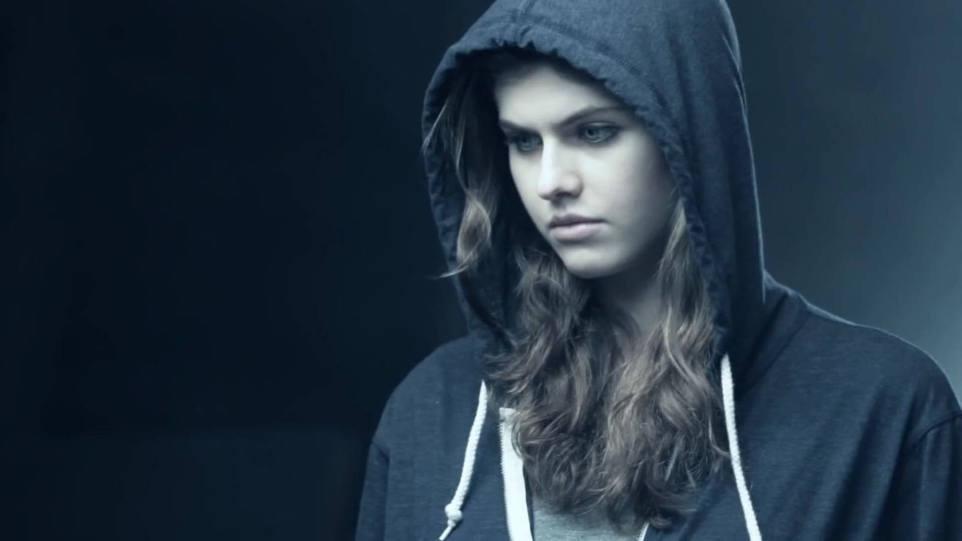 Alexandra Daddario Wearing Hoodie